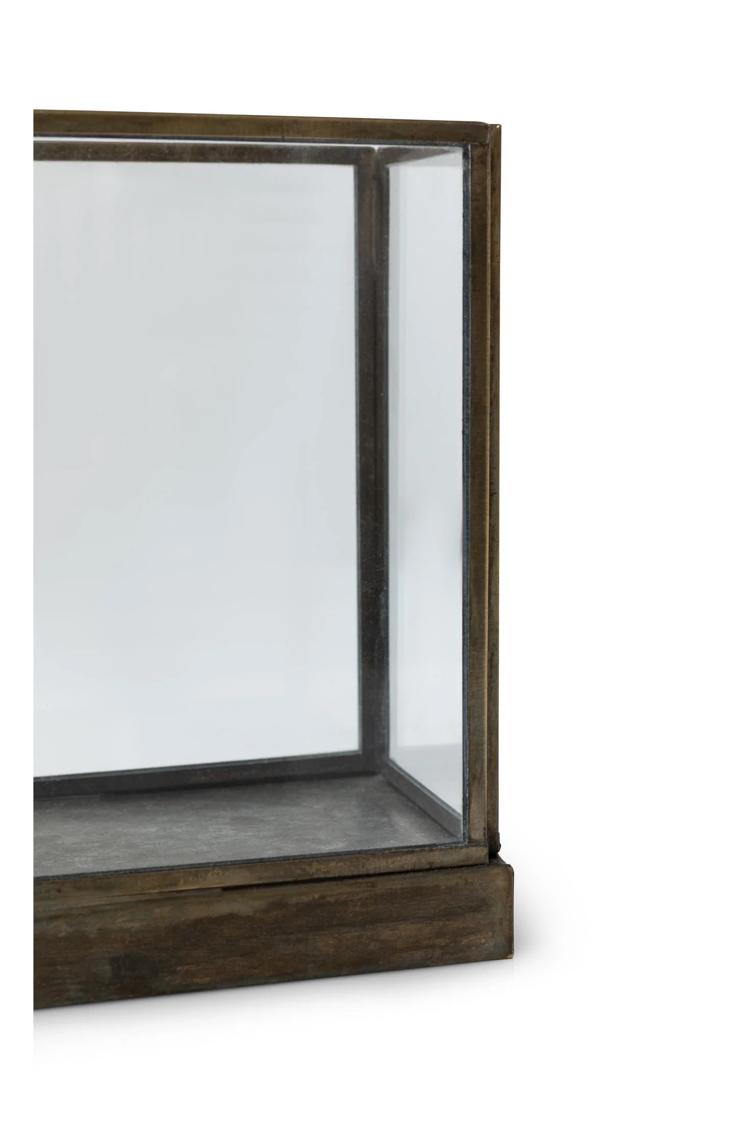 Glass candle holder with metal frame - small - Image 4