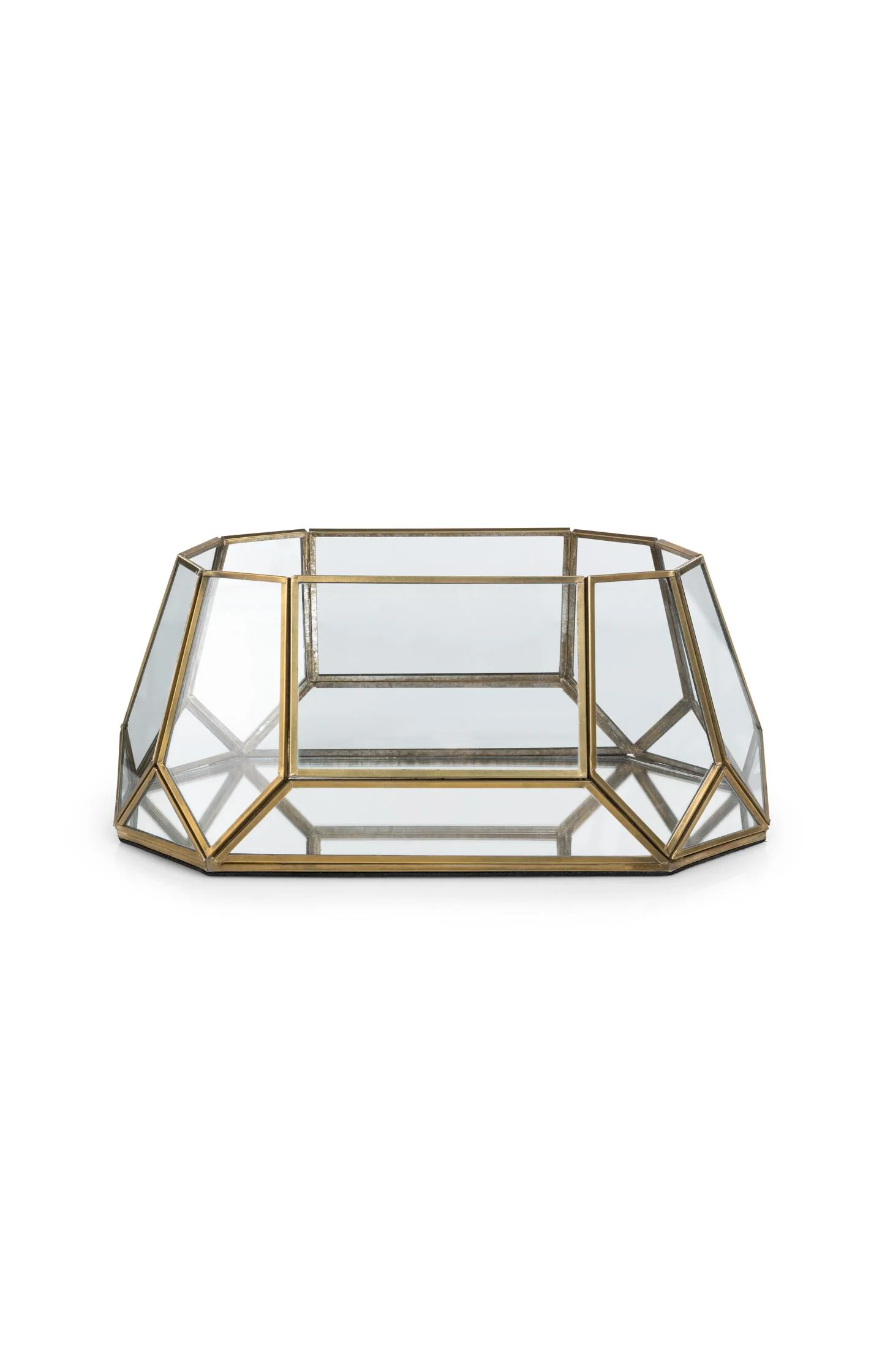 Glass candle holder with mirrored base - Image 2