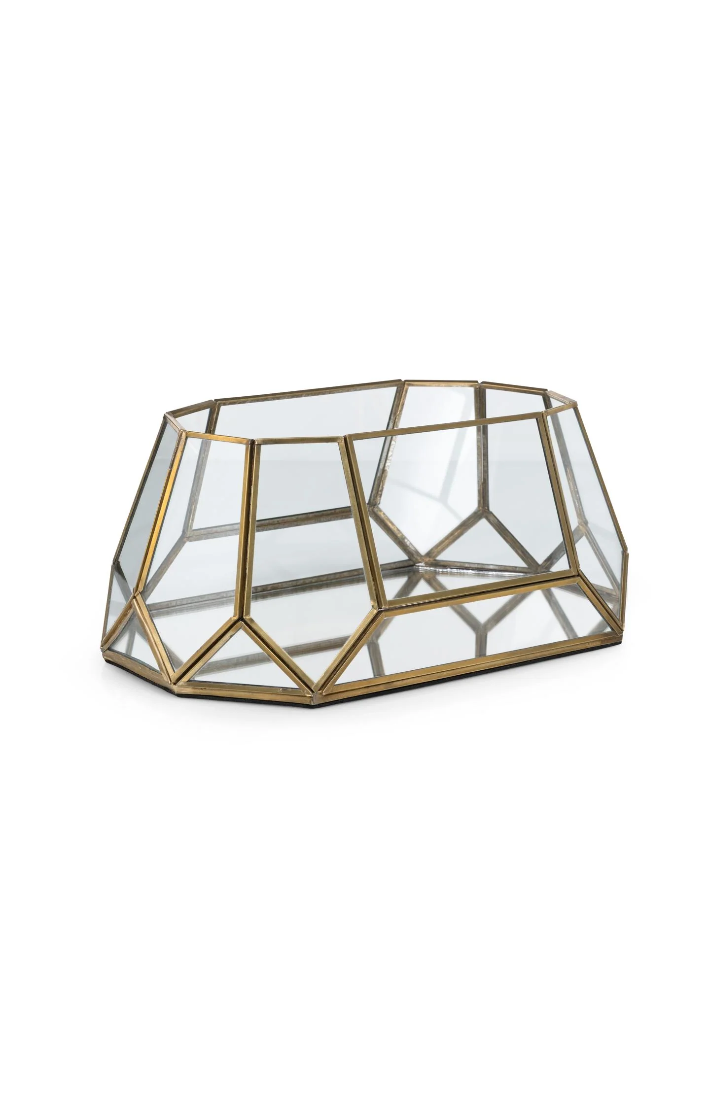 Glass candle holder with mirrored base - Image 3