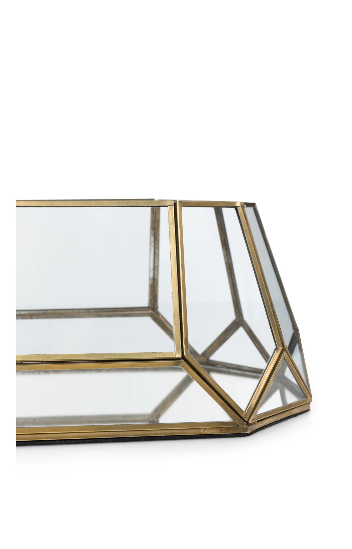 Glass candle holder with mirrored base - Image 4