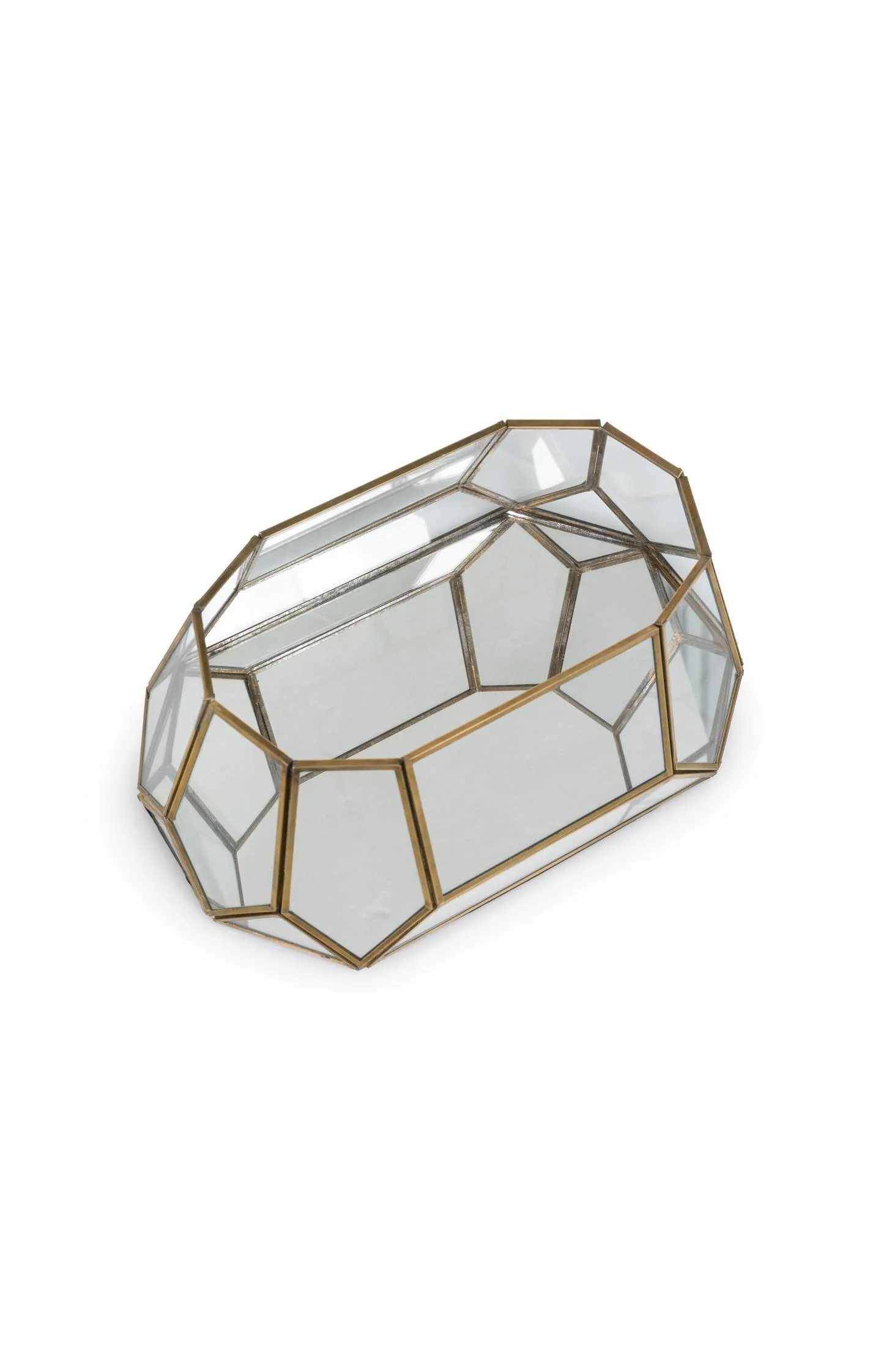 Glass candle holder with mirrored base - Image 5