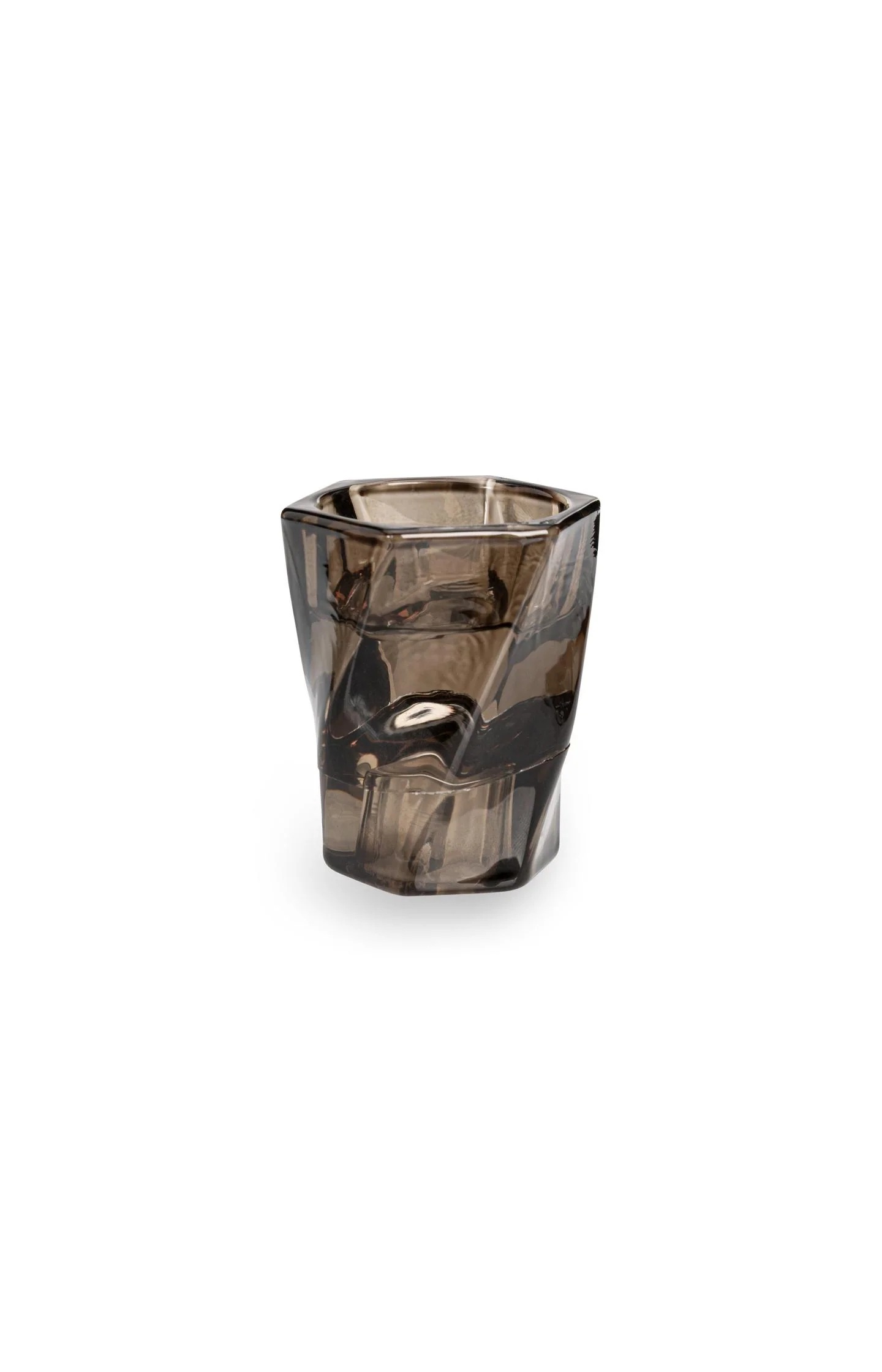 Glass candle holder with swirl design - Image 2