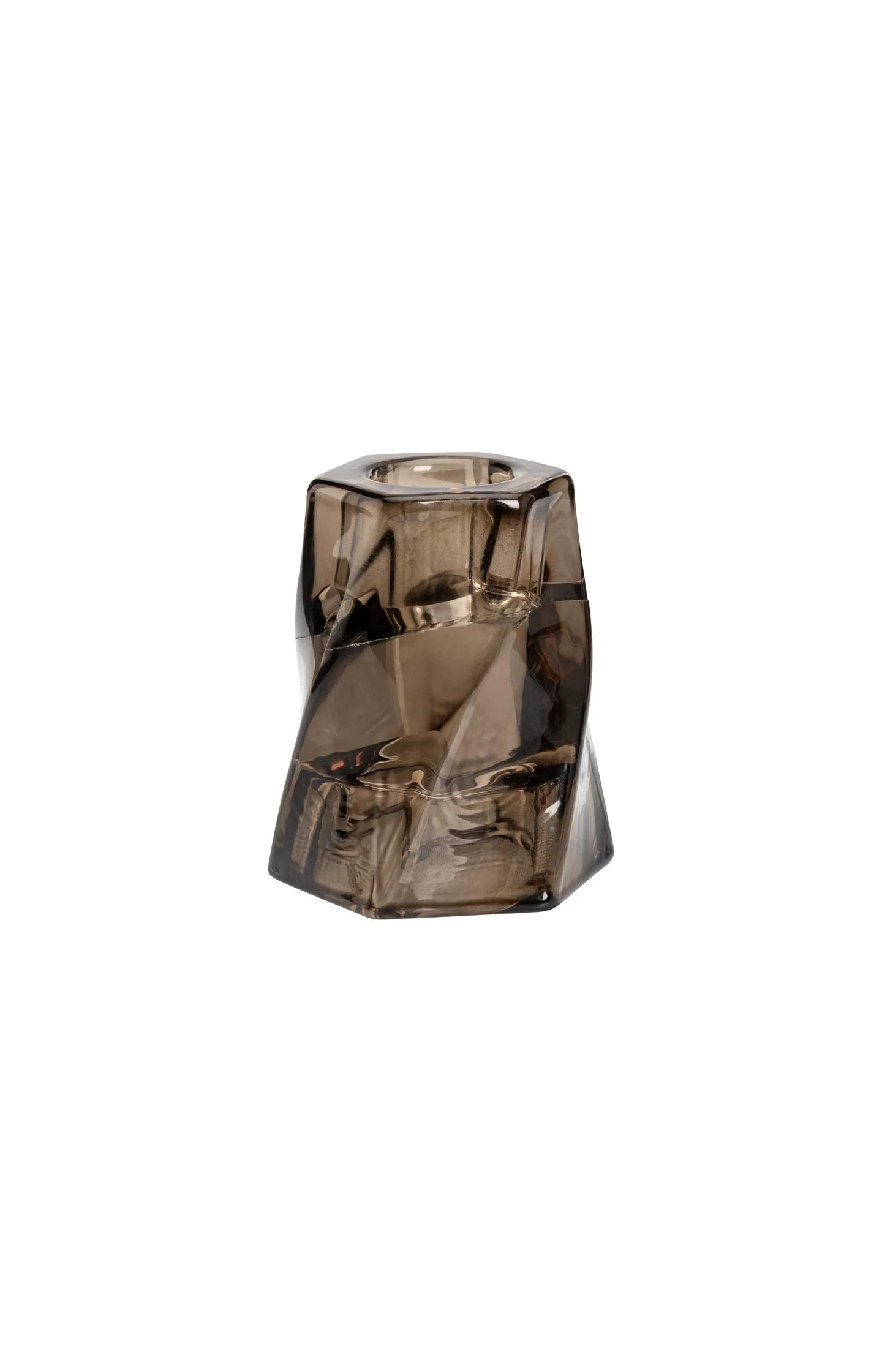 Glass candle holder with swirl design - Image 3