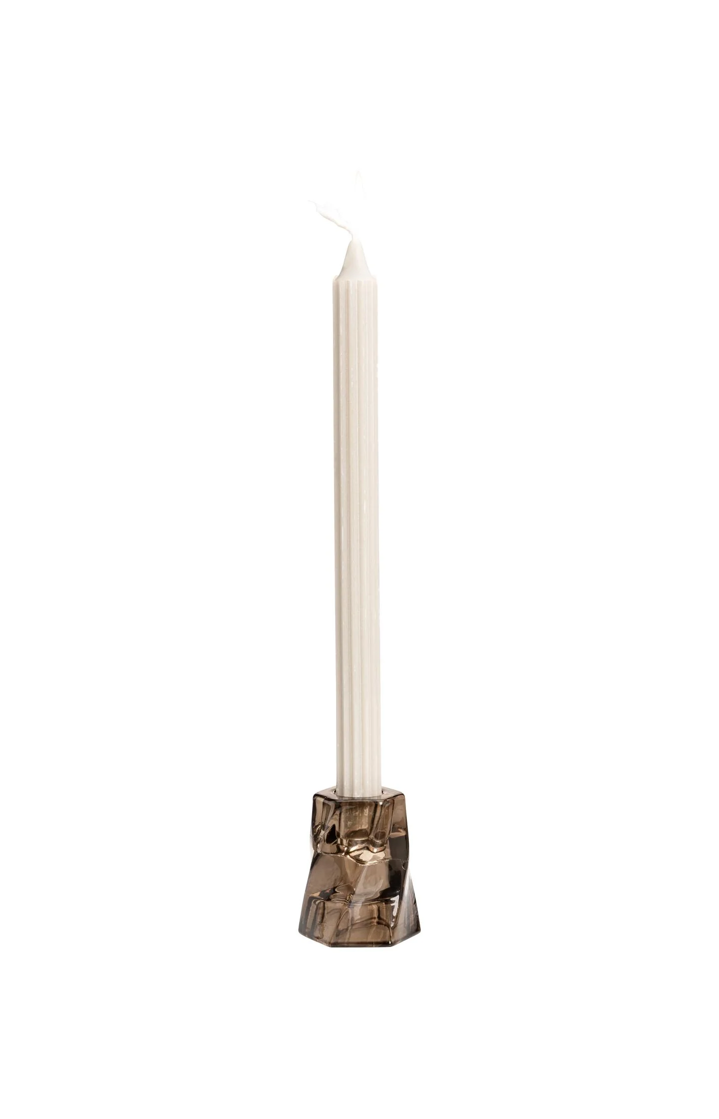 Glass candle holder with swirl design - Image 4