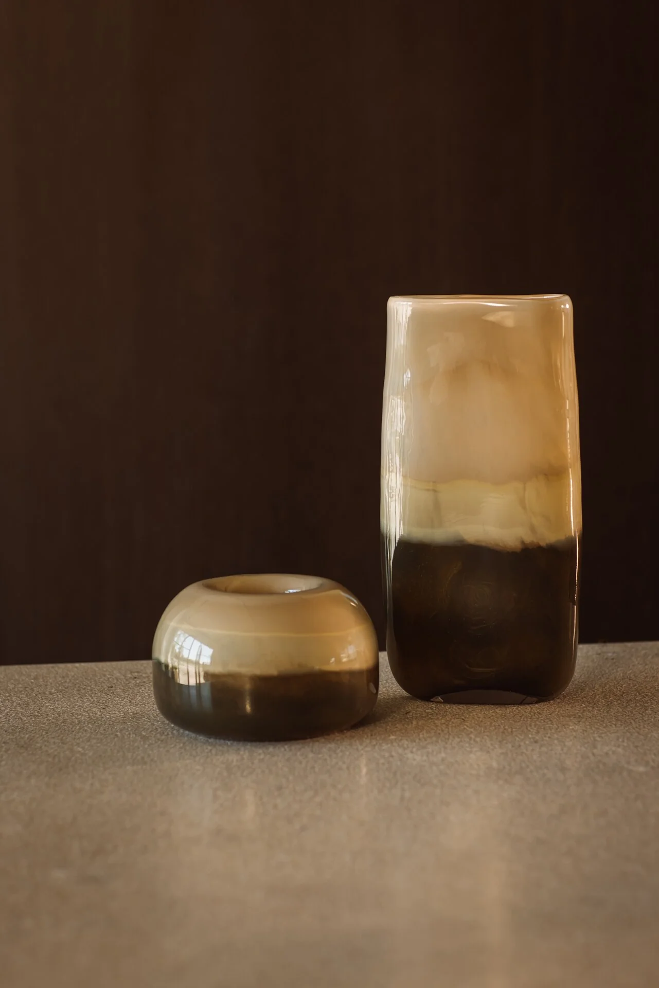 Glass tealight holder with color pattern - Image 5