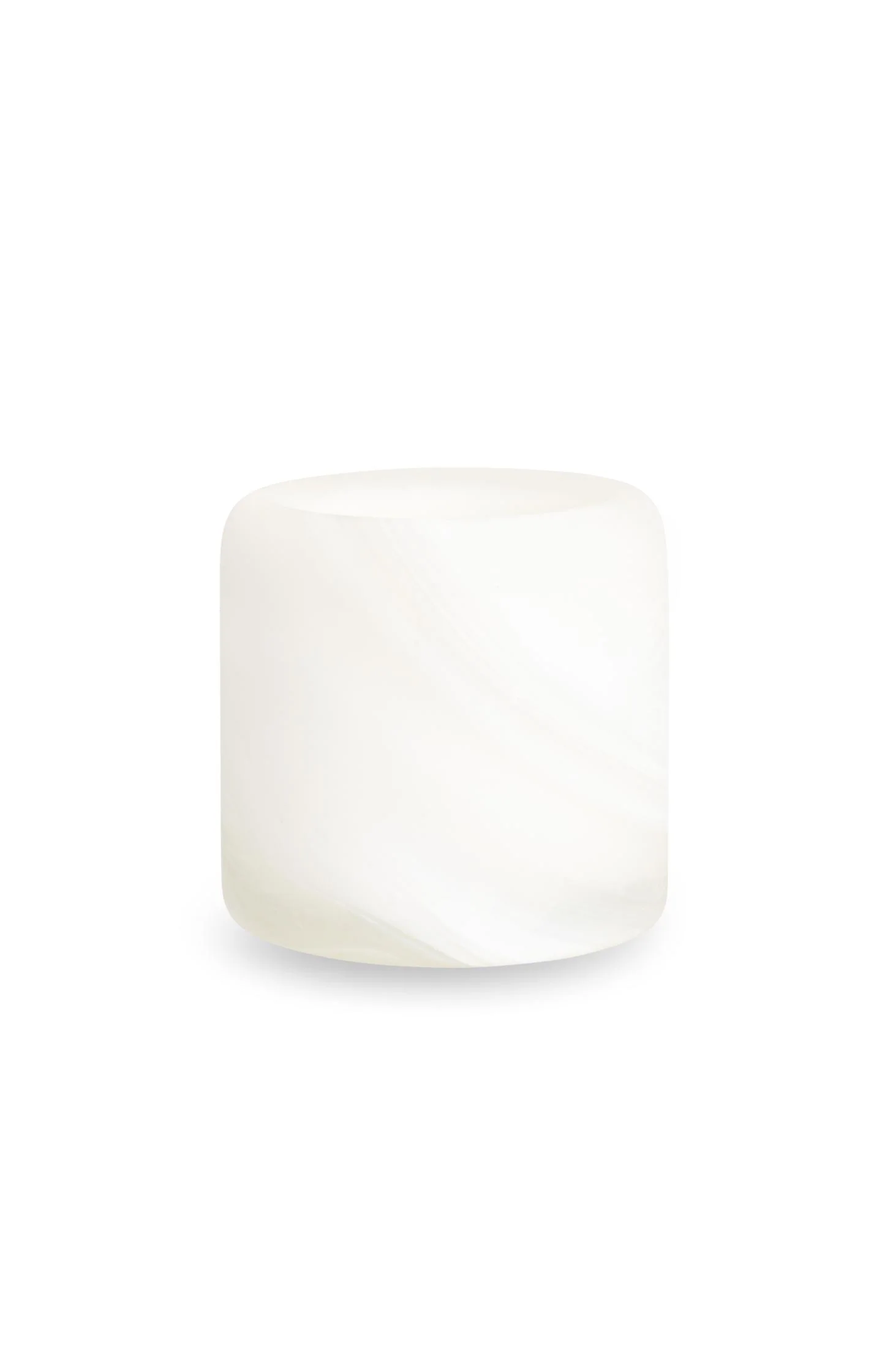 Glass tealight holder with swirl pattern