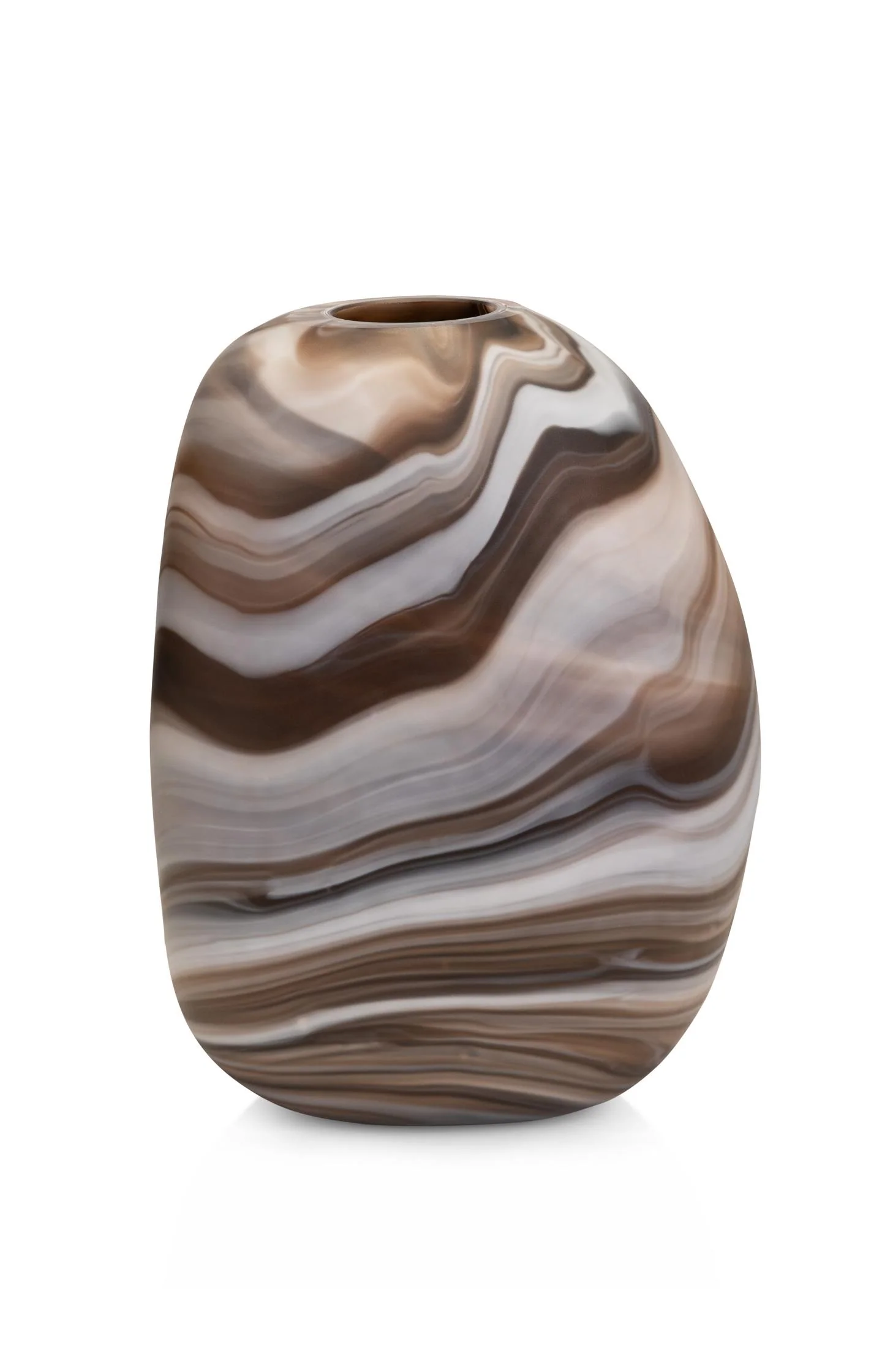 Glass vase with marble look - large