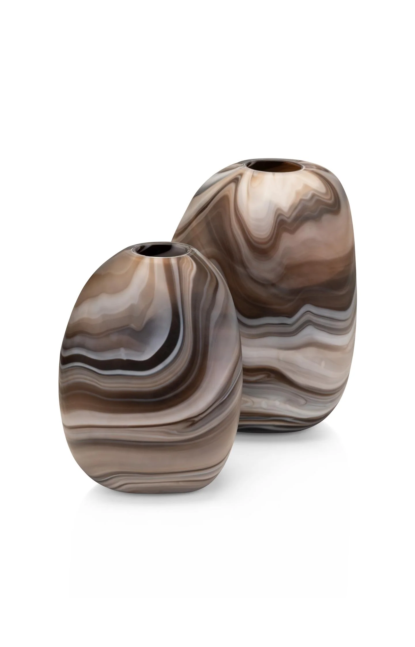 Glass vase with marble look - large - Image 3