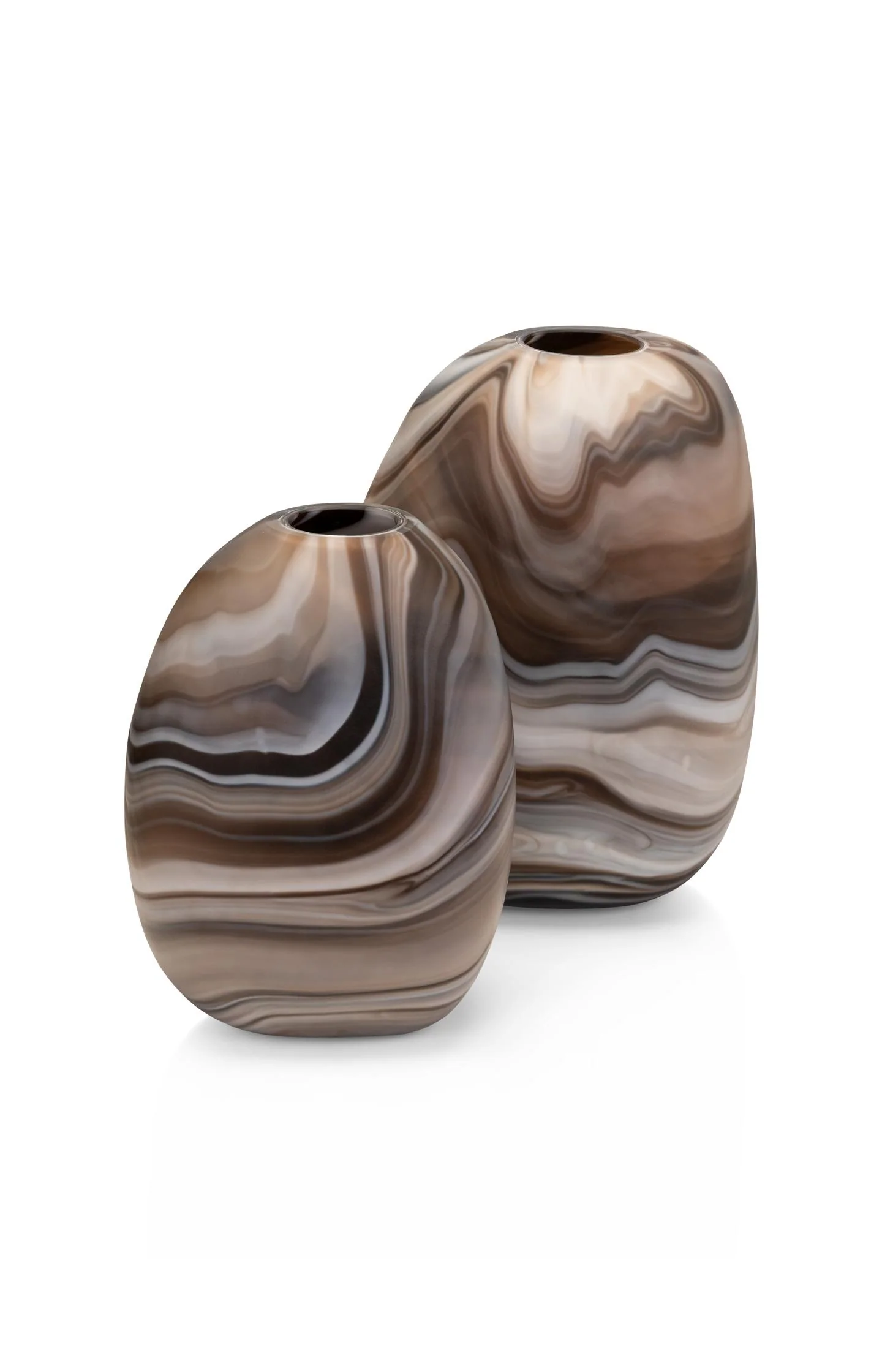 Glass vase with marble look - small - Image 3