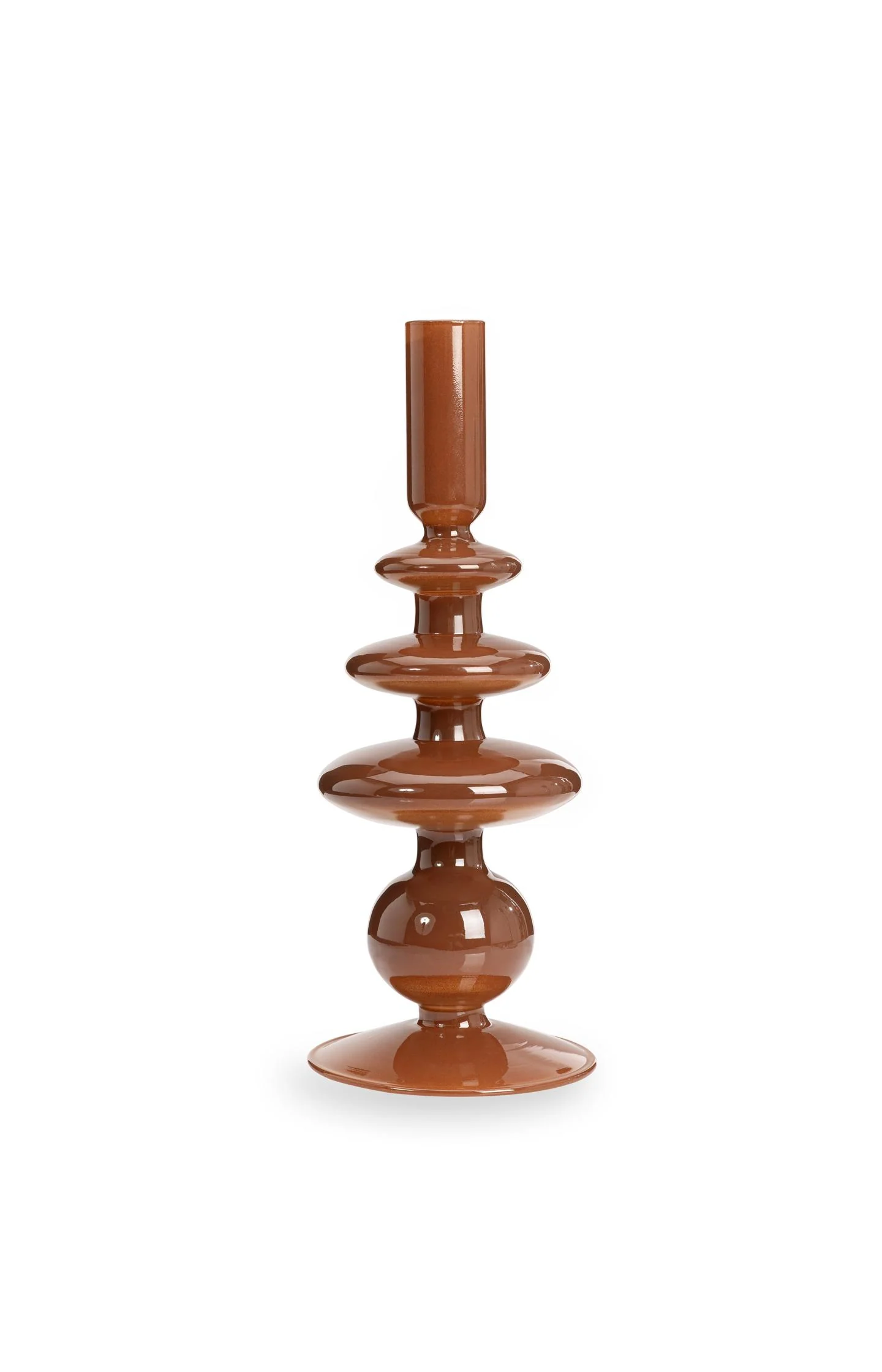 Glossy glass candle holder - large