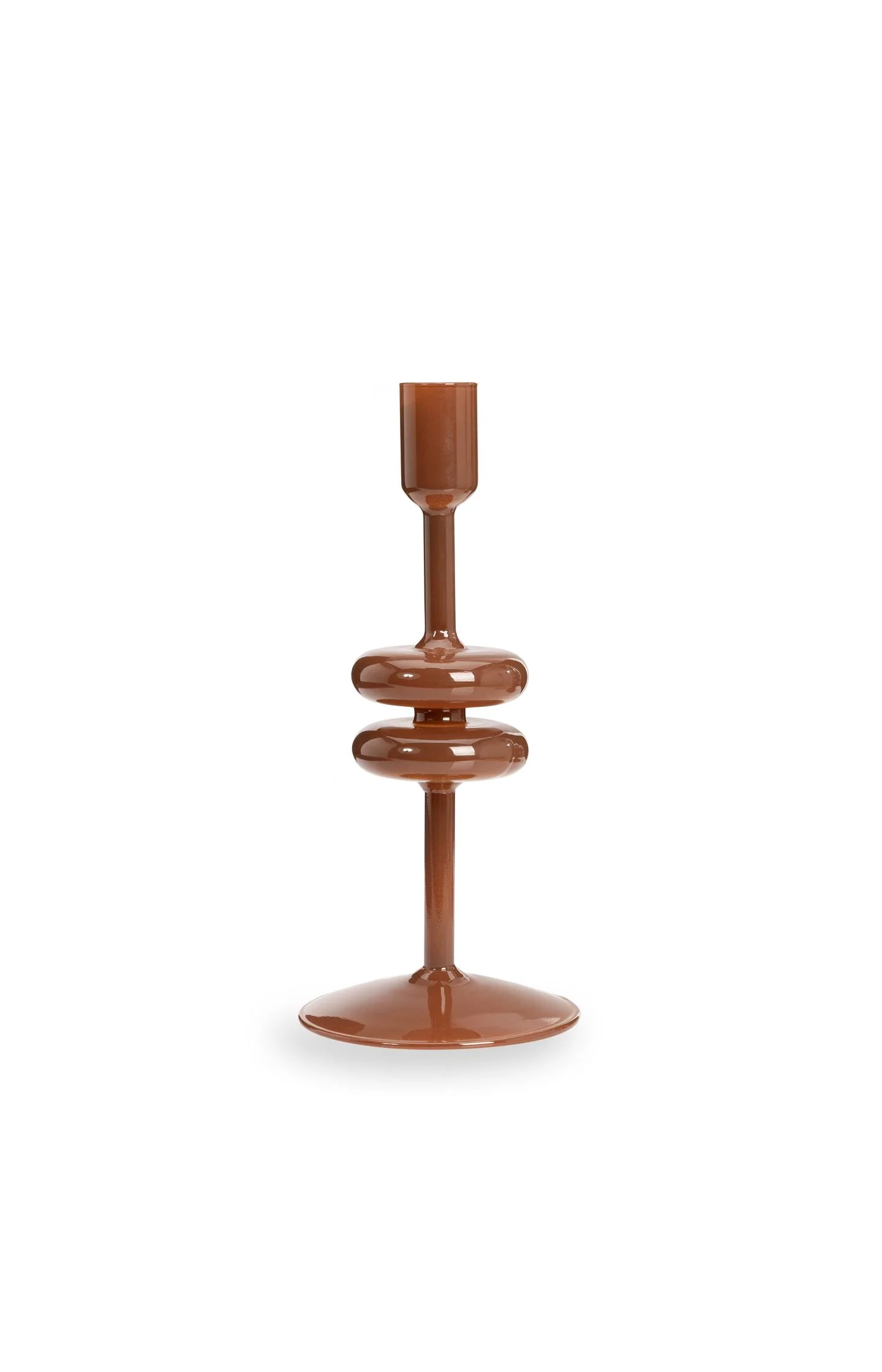 Glossy glass candle holder - small