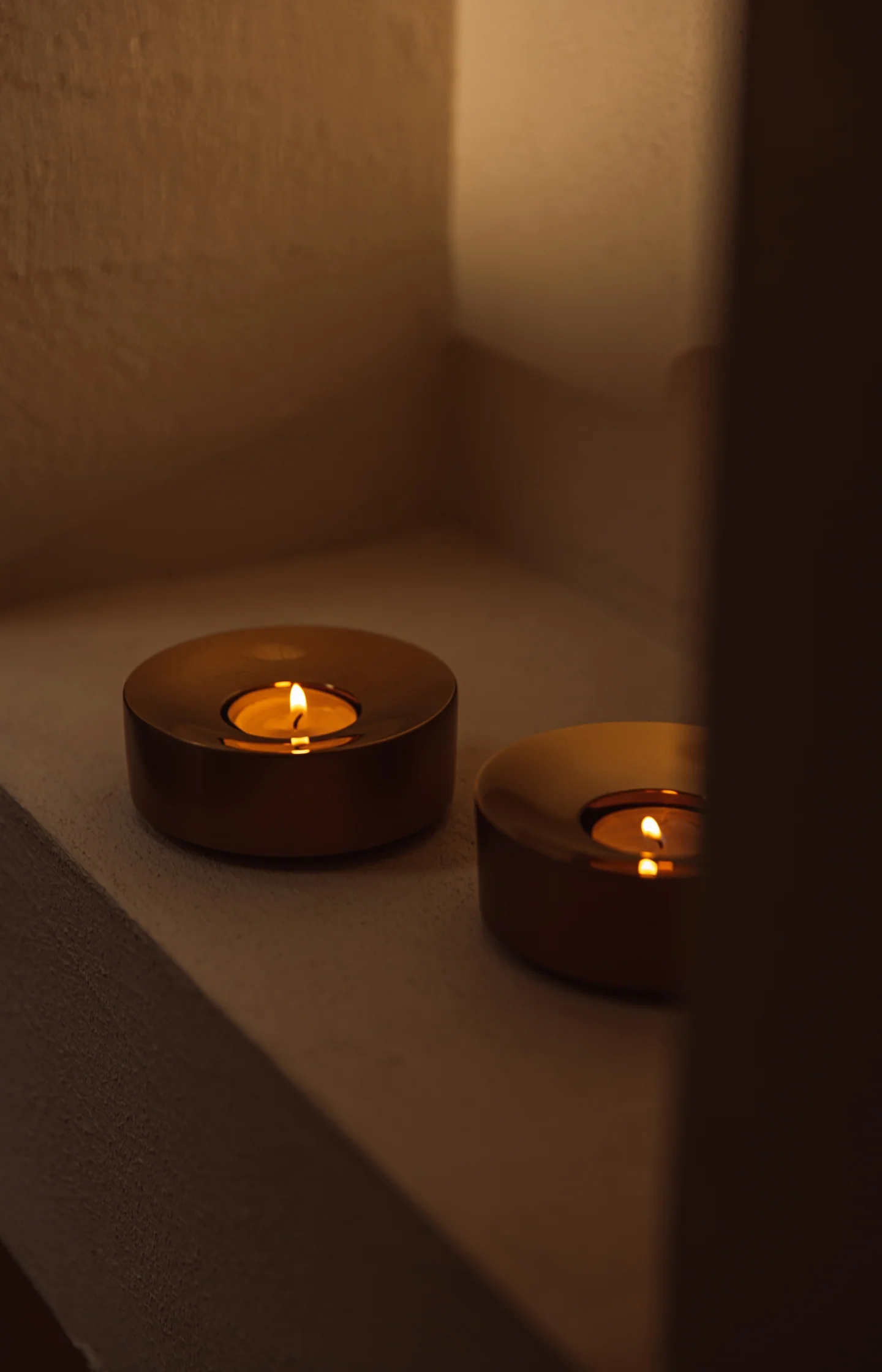 Gold-colored tealight holder