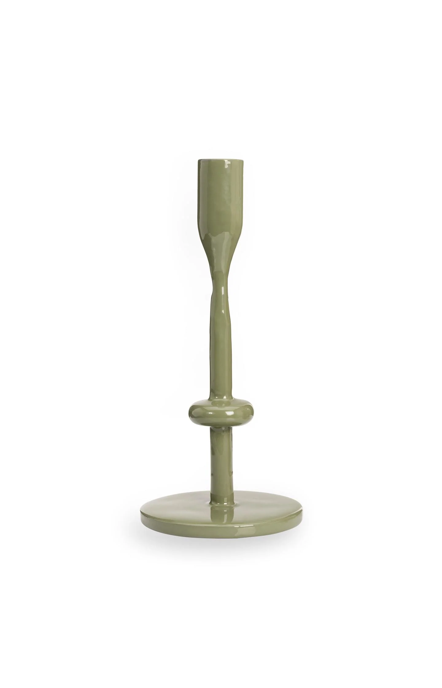 Green metal candle holder