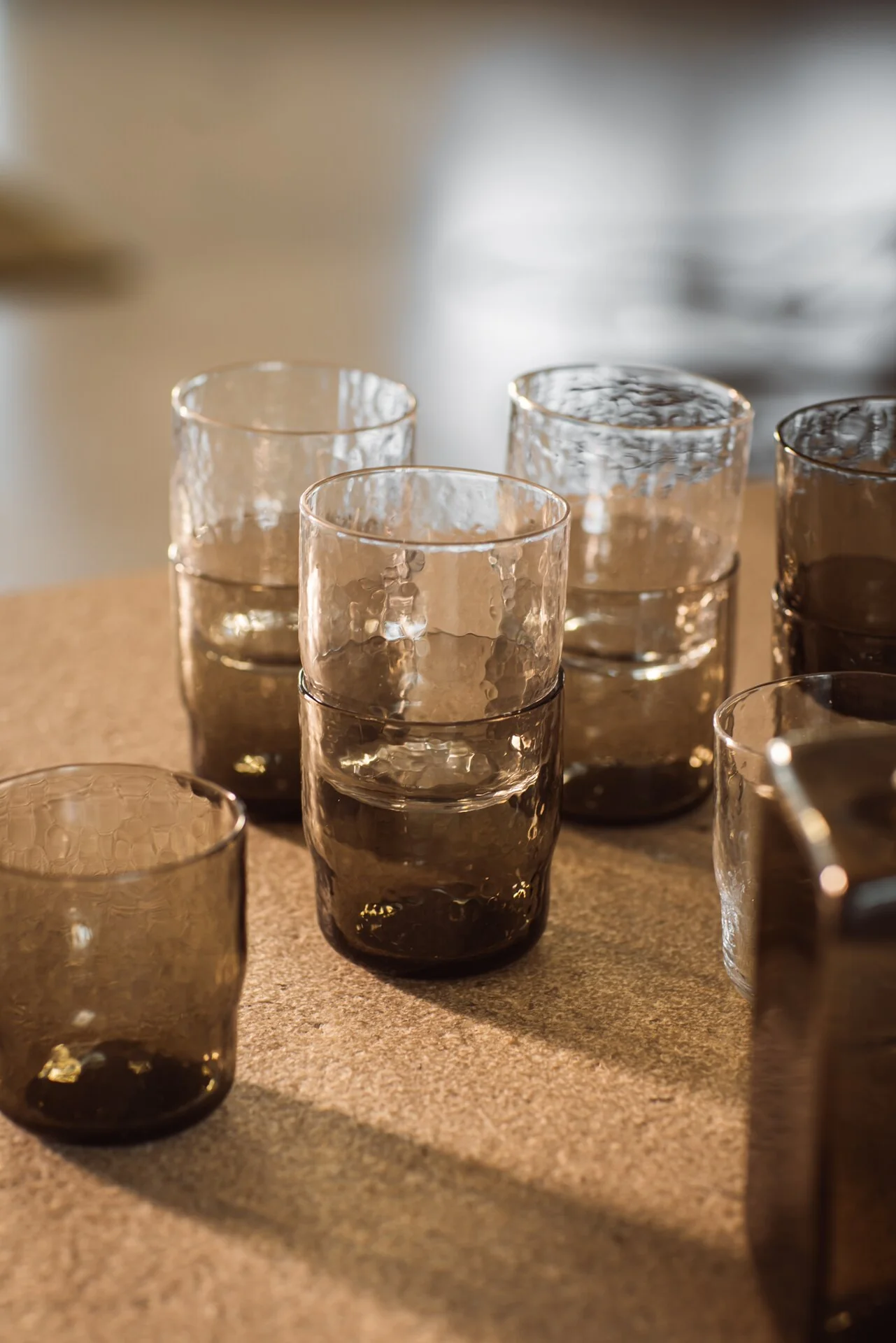 Hammered water glass