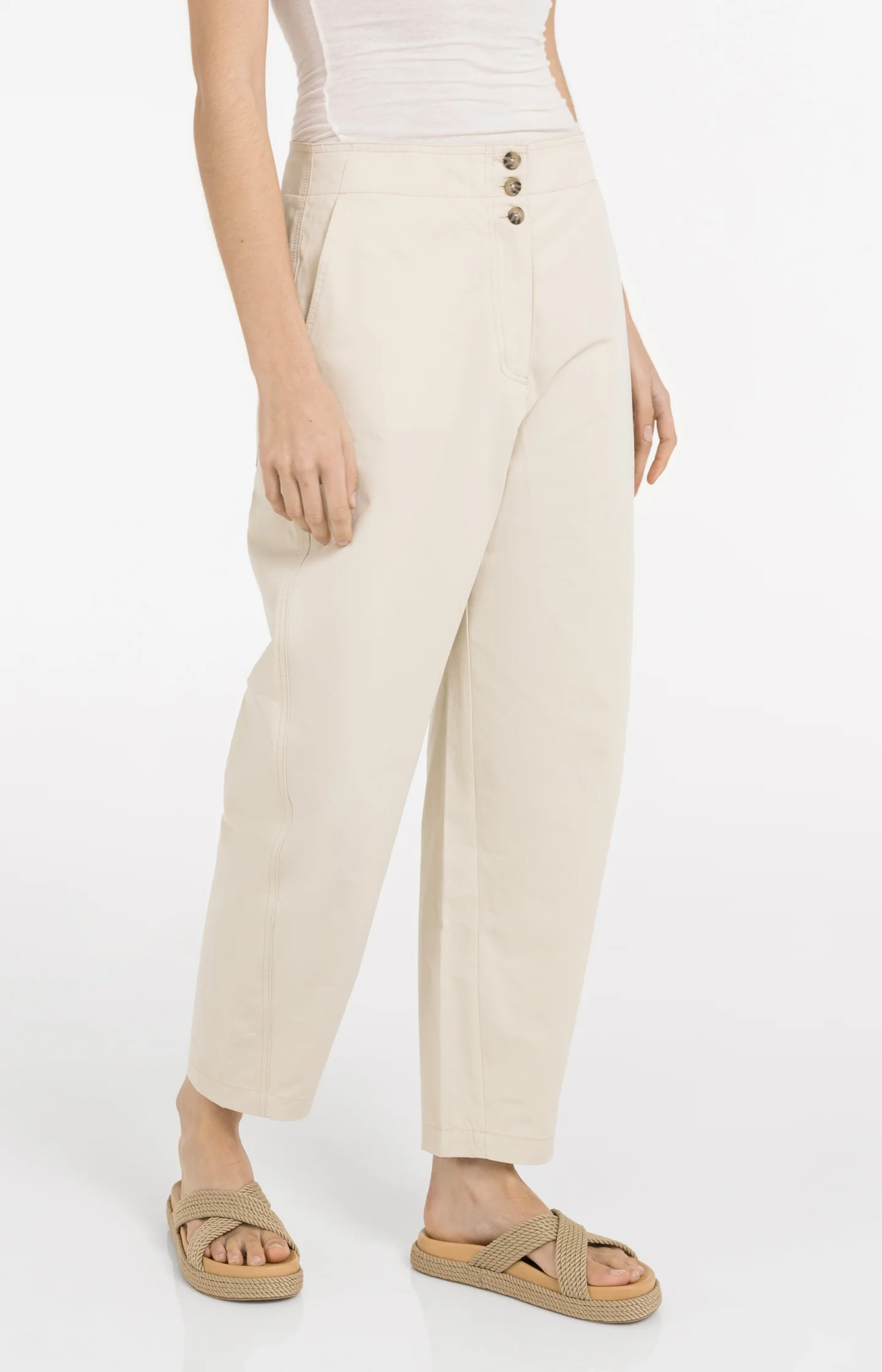 High waist barrel trousers with button detail - Image 3