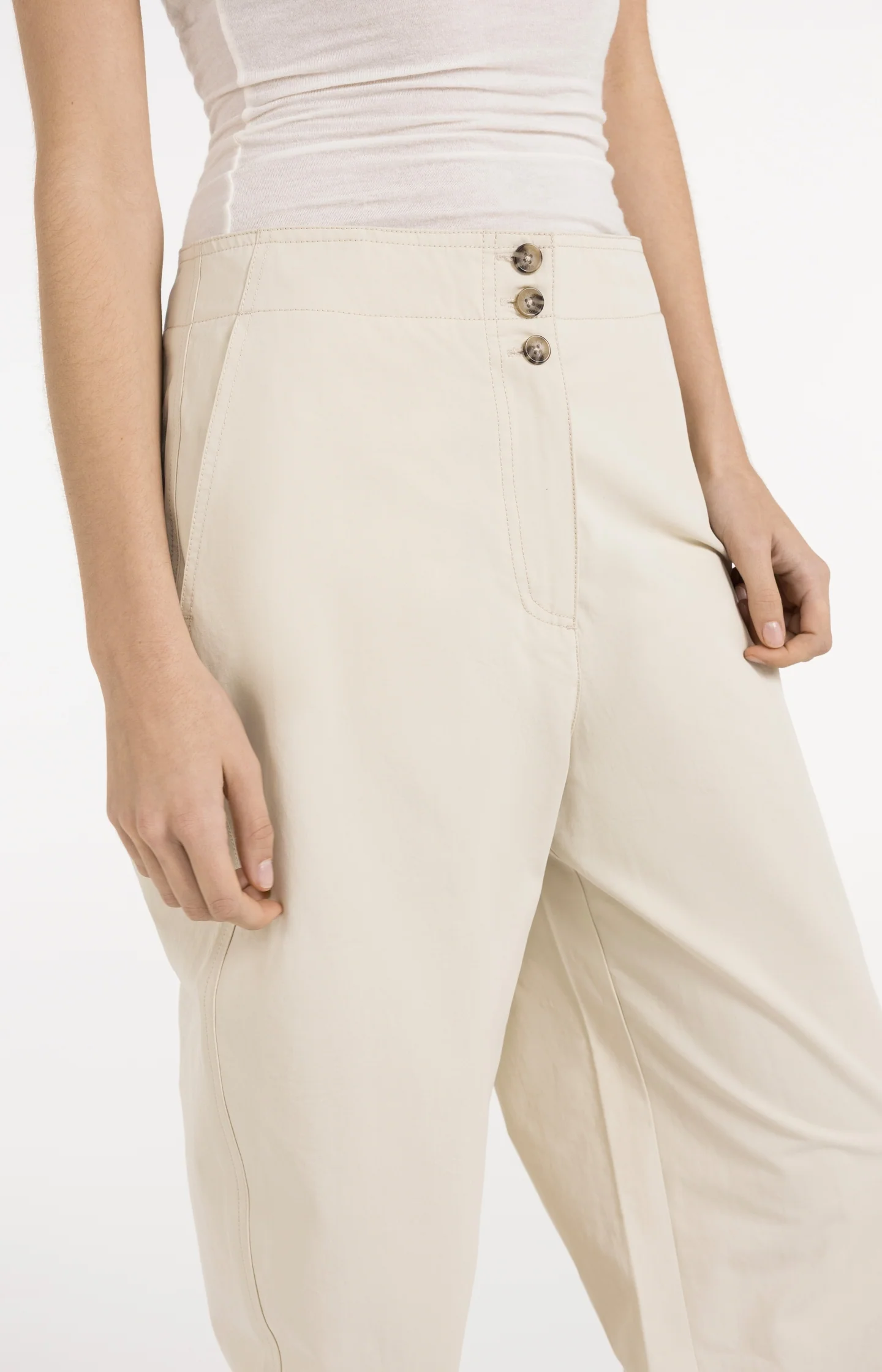 High waist barrel trousers with button detail - Image 6