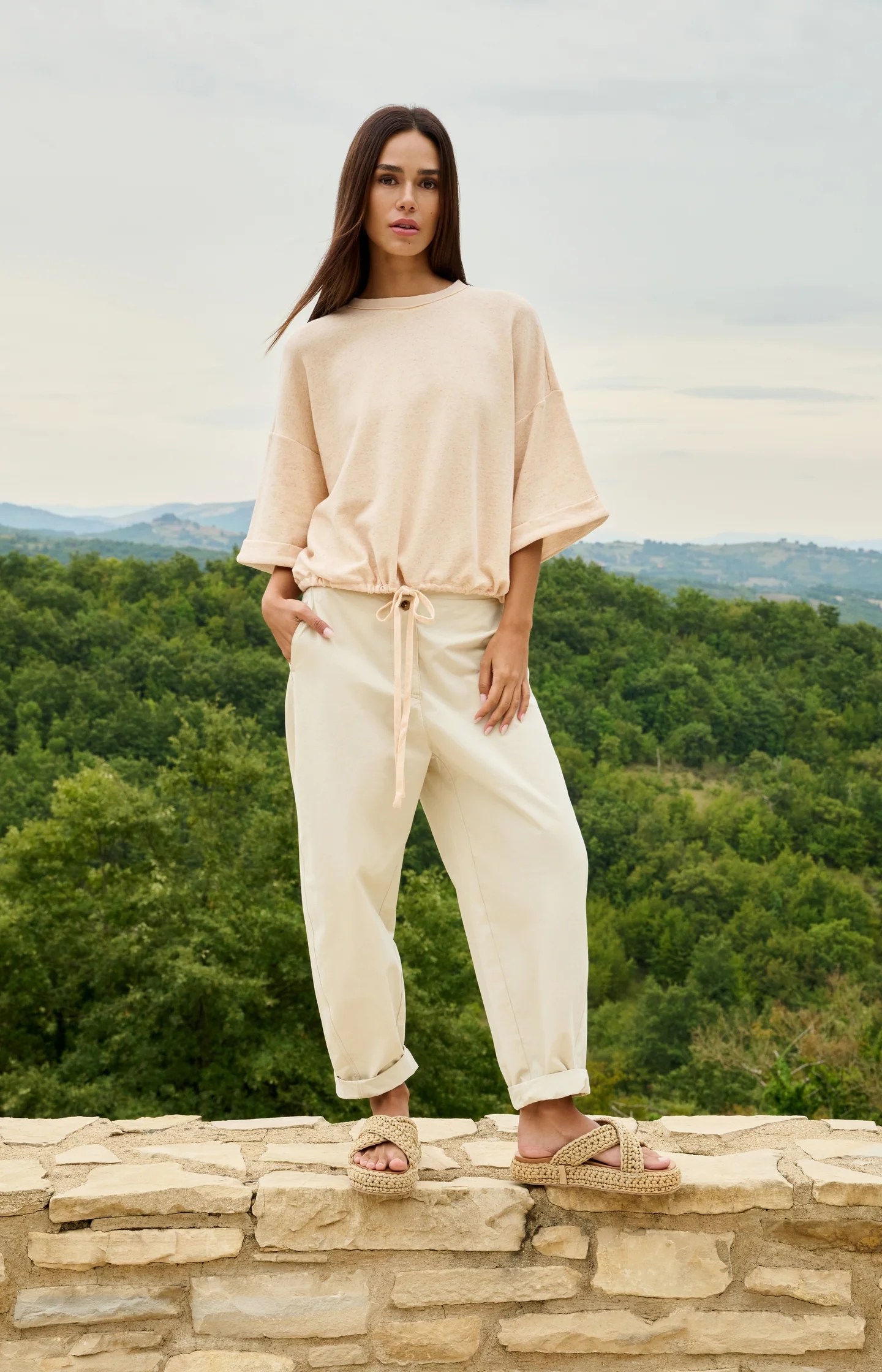 High waist barrel trousers with button detail - Image 7