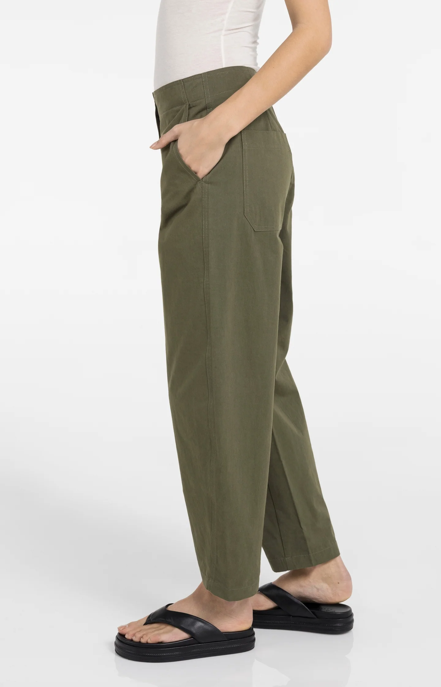 High waist barrel trousers with button detail - Image 3