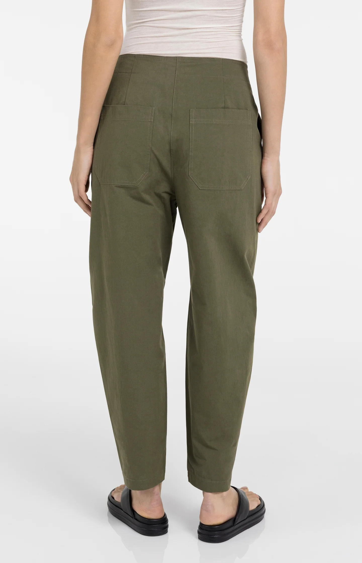 High waist barrel trousers with button detail - Image 4