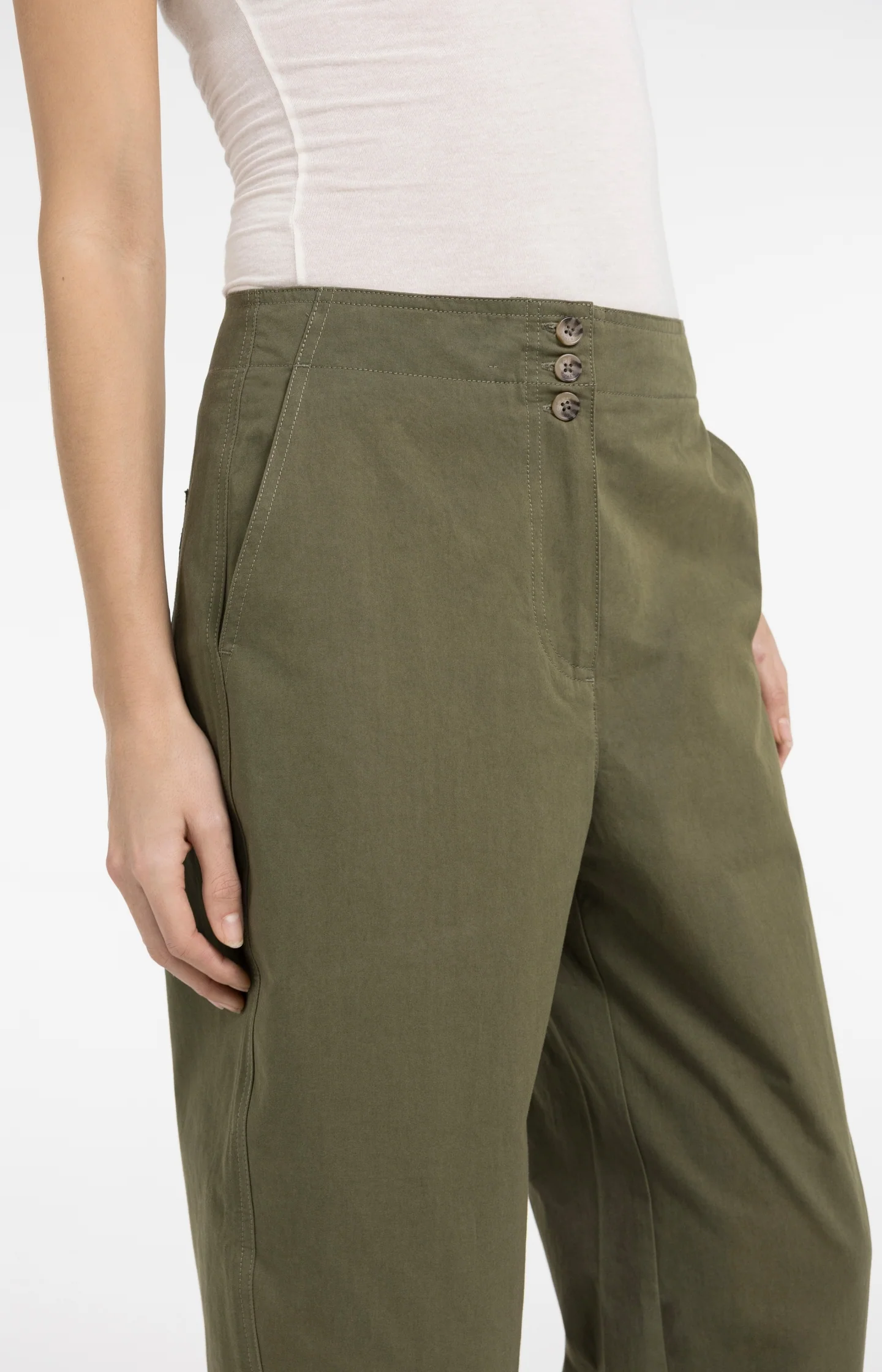 High waist barrel trousers with button detail - Image 5