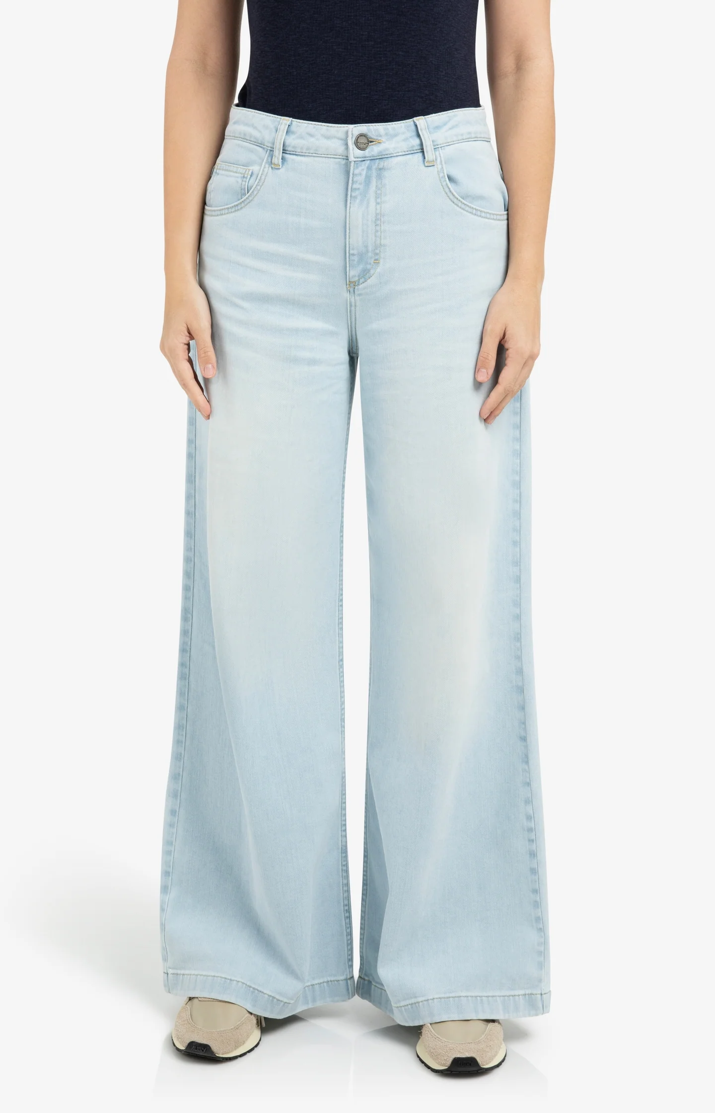 High-waist jeans with extra wide legs (L34) - Image 3