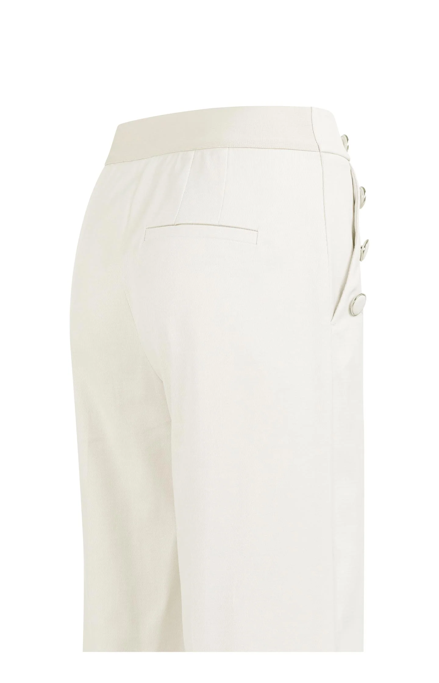 High waist trousers with decorative buttons and wide legs - Off white - Image 10