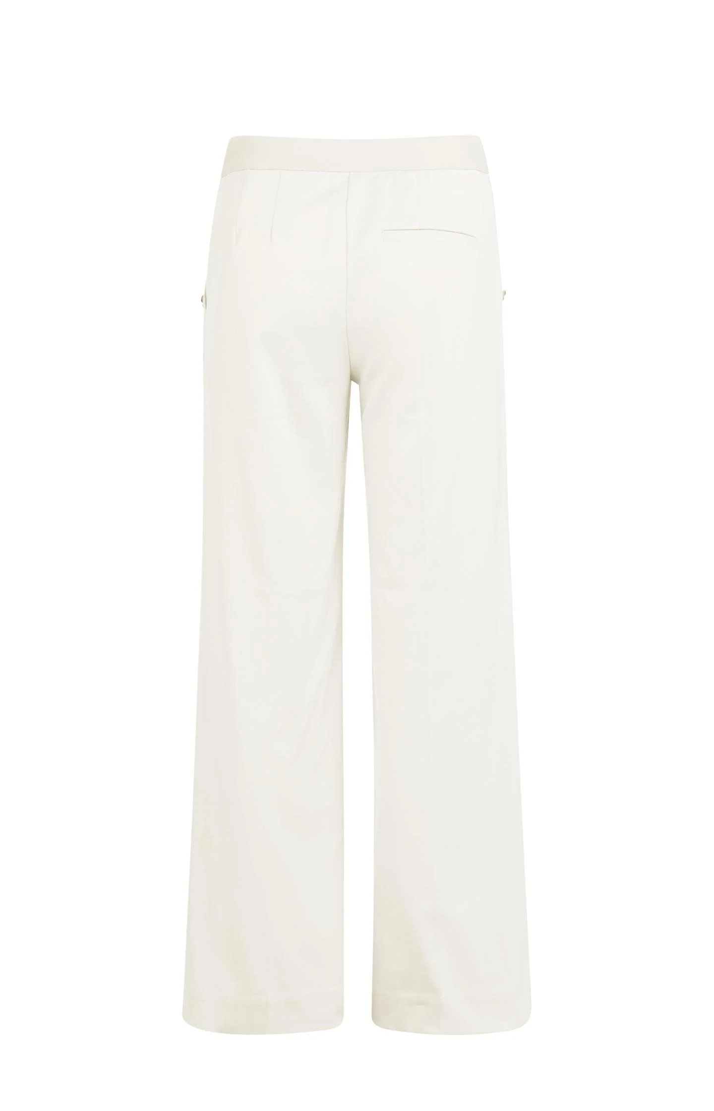 High waist trousers with decorative buttons and wide legs - Off white - Image 8
