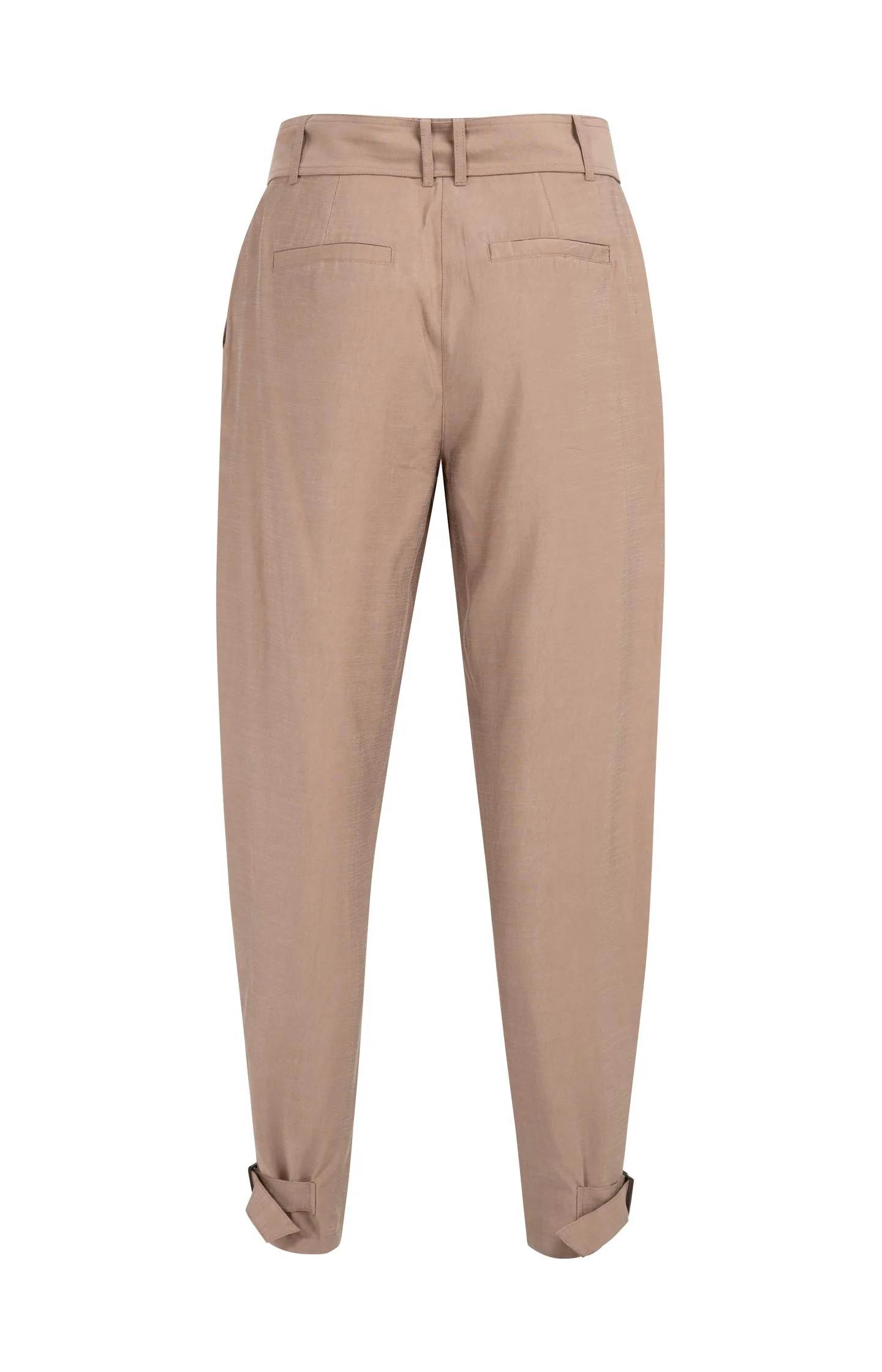 High waist trousers with strap details at the bottom hem - Image 10