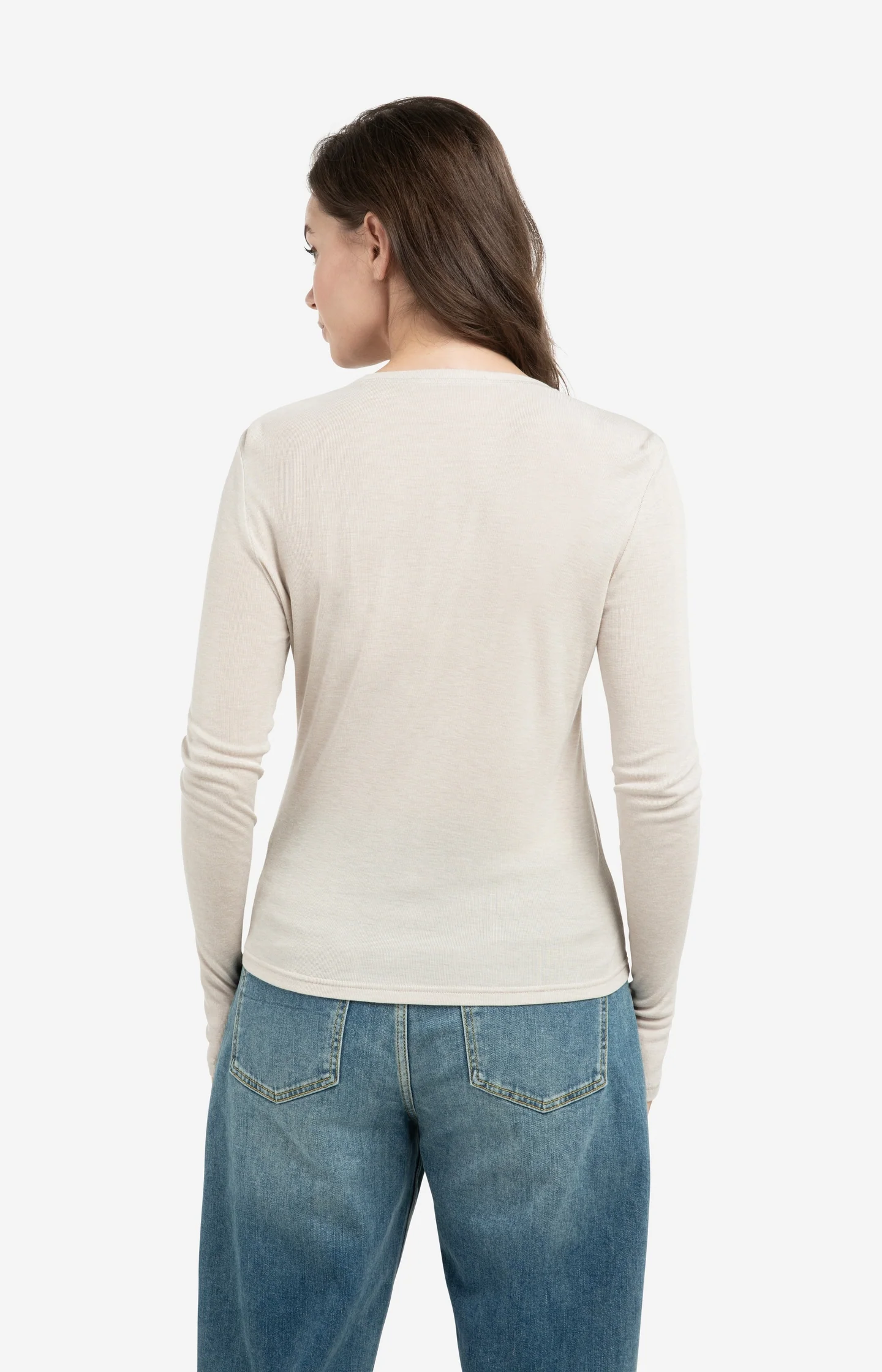 Jersey cardigan with long sleeves and fine buttons - Image 4