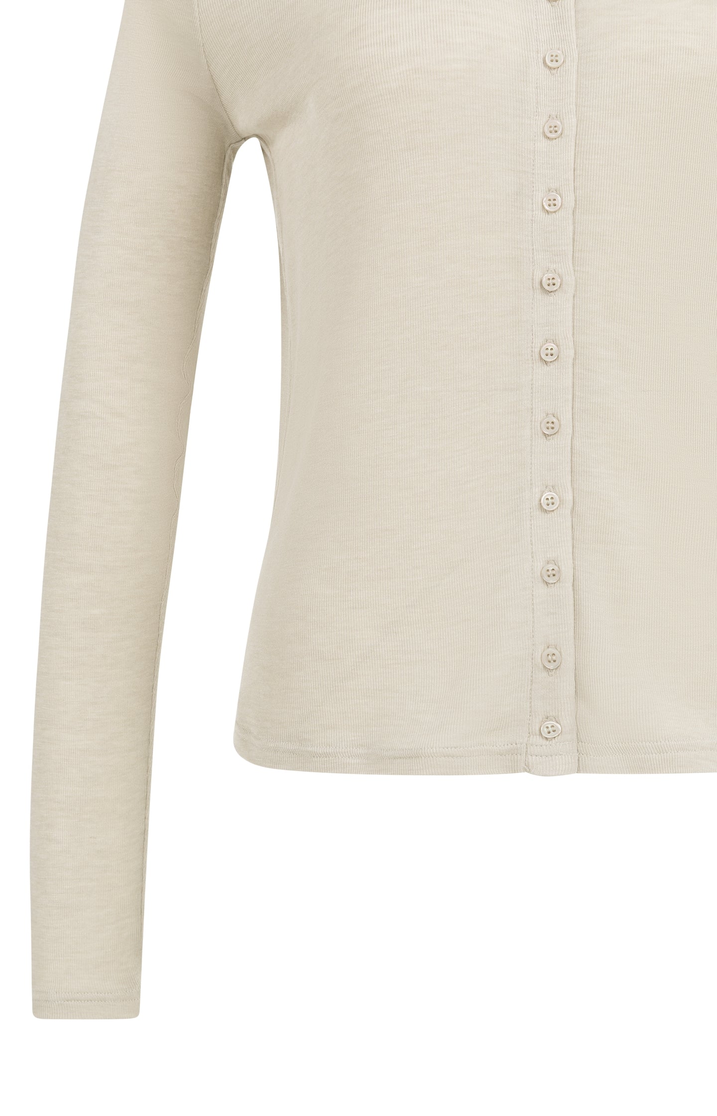 Jersey cardigan with long sleeves and fine buttons - Image 8
