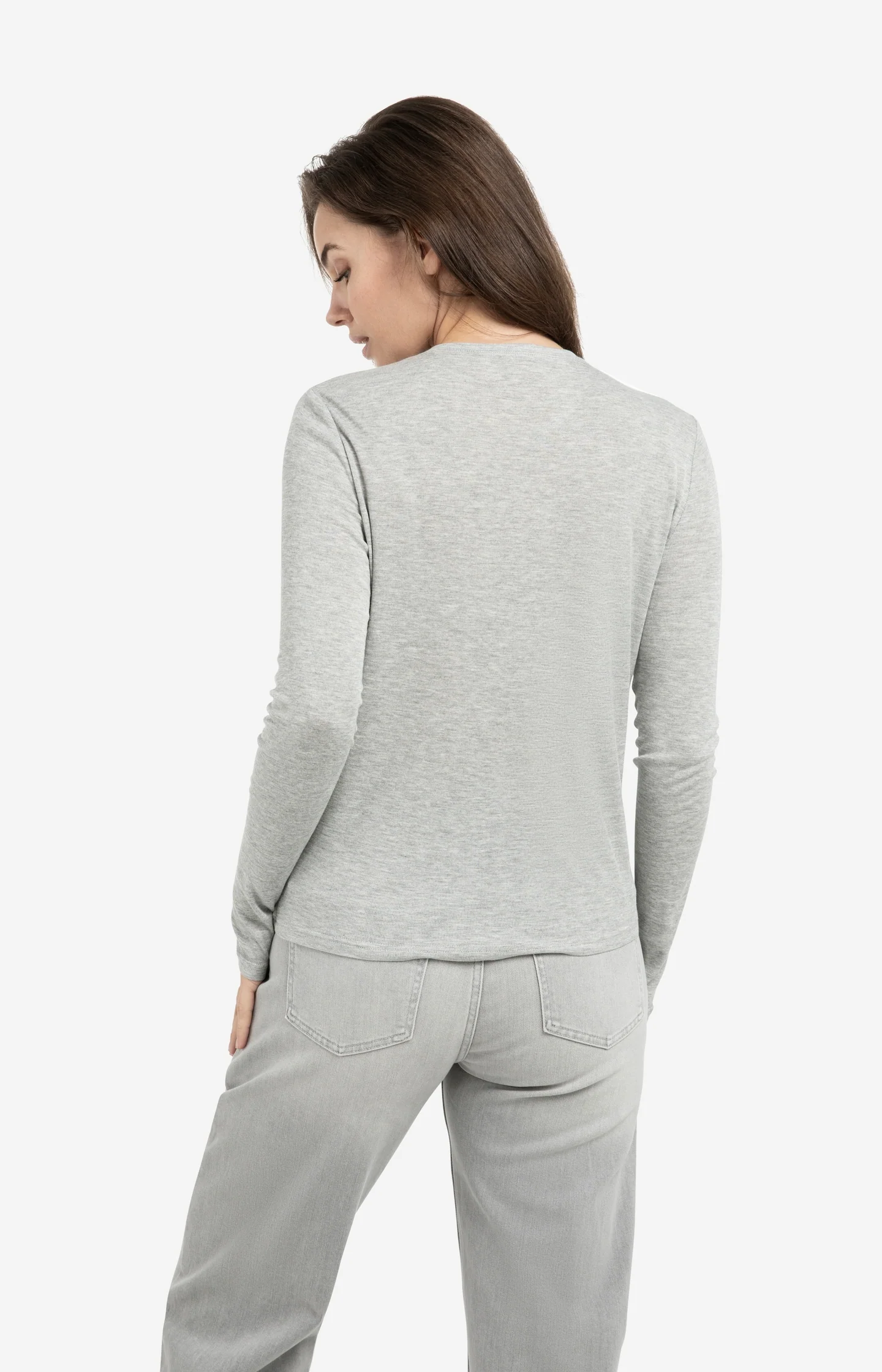 Jersey cardigan with long sleeves and fine buttons - Image 4