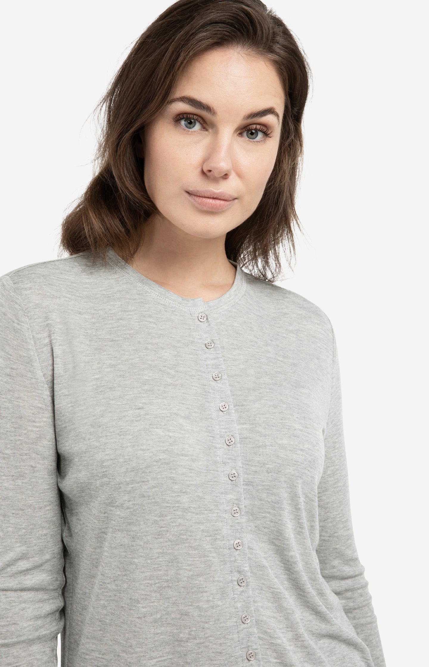 Jersey cardigan with long sleeves and fine buttons - Image 5