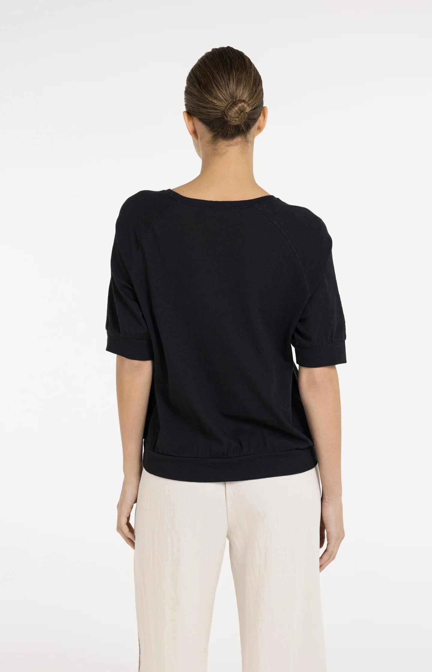 Jersey top with knitted texture - Image 3