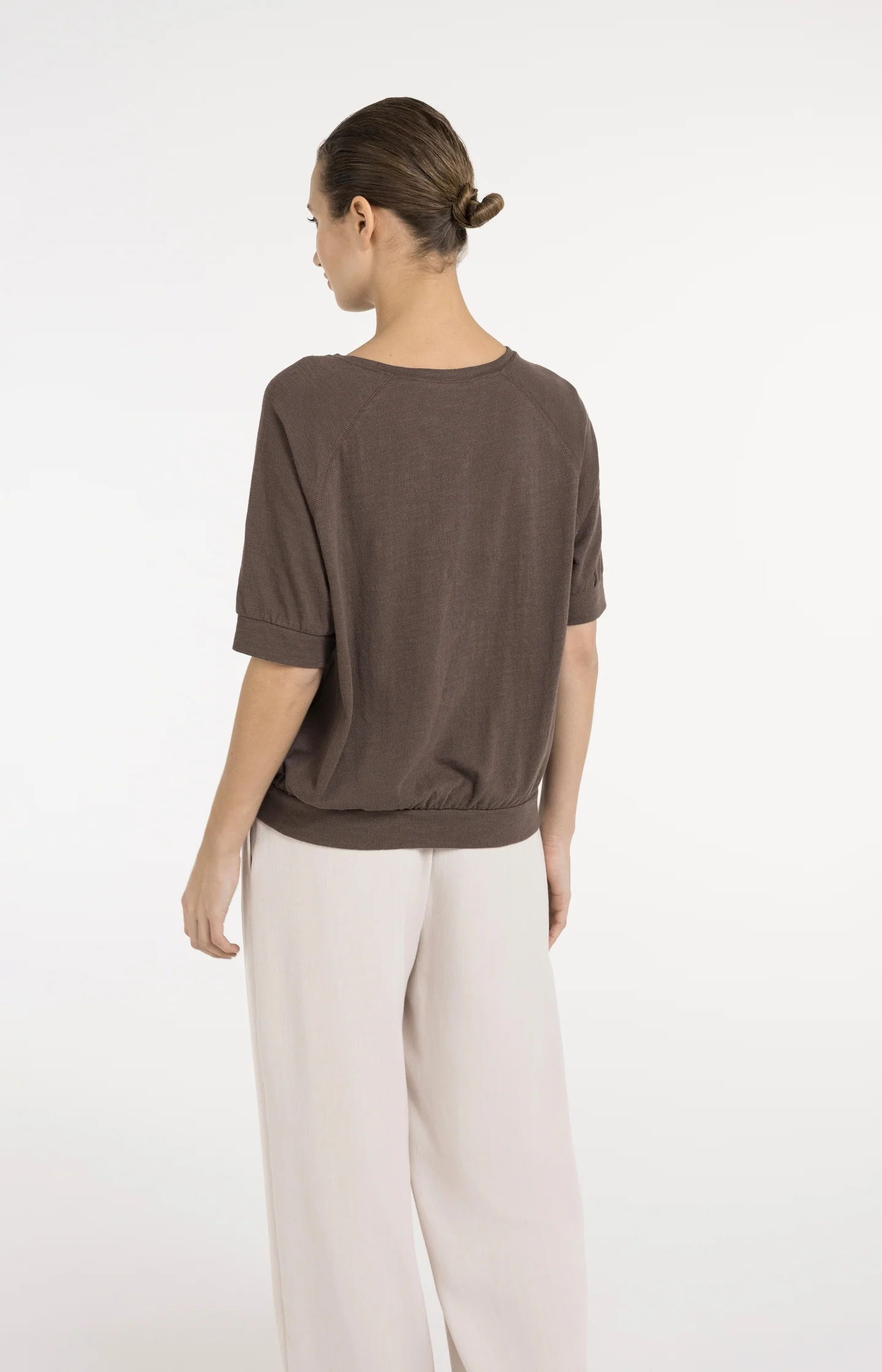 Jersey top with knitted texture - Image 3