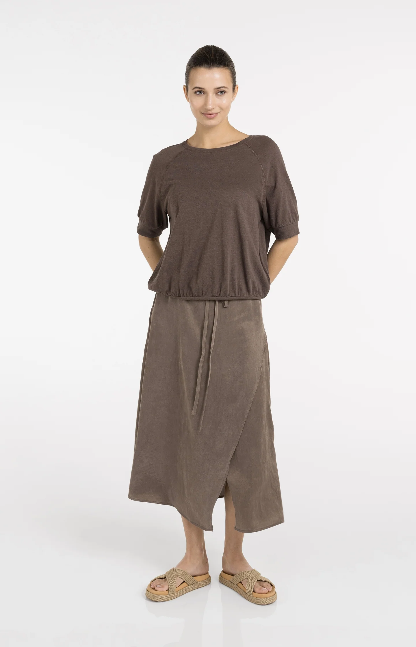 Jersey top with knitted texture - Image 6