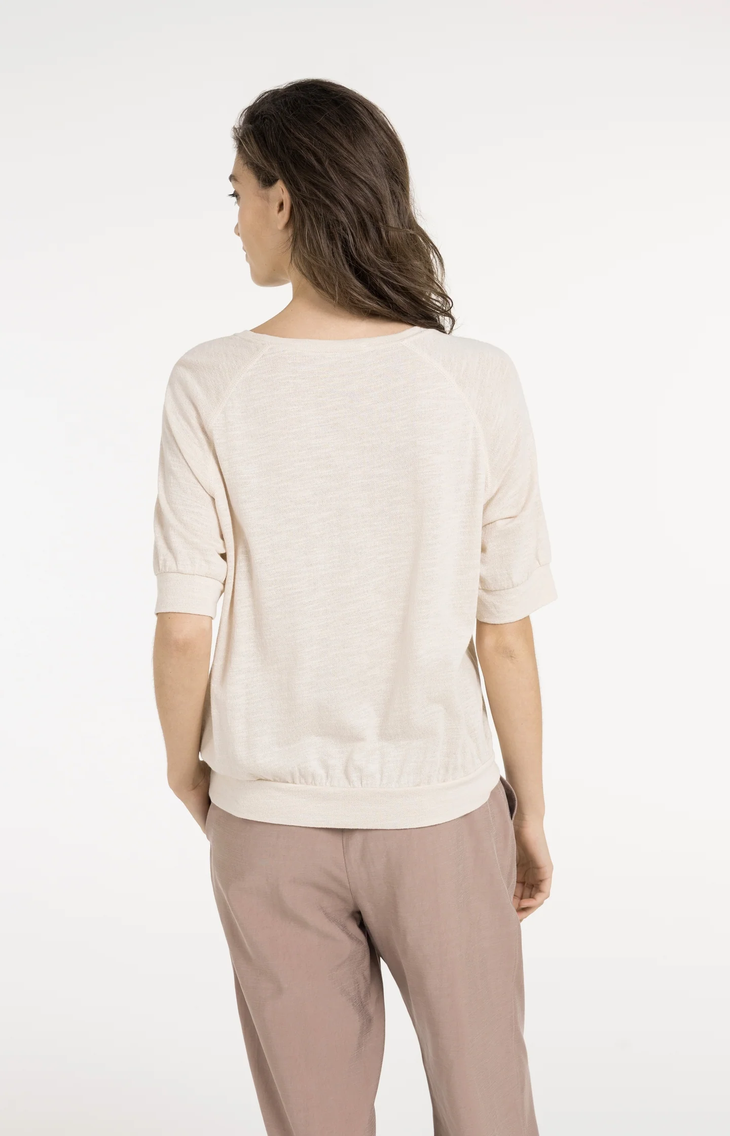 Jersey top with knitted texture - Image 3