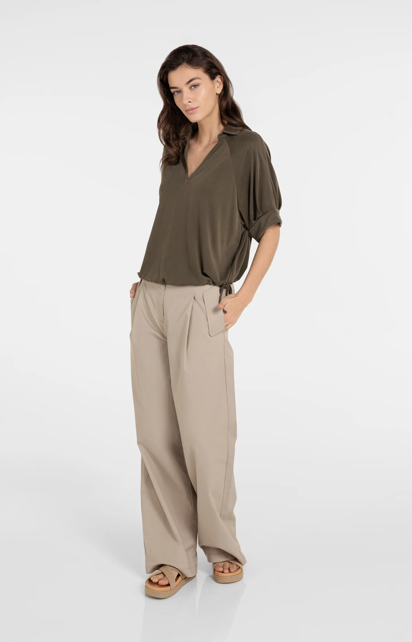 Jersey top with pleated sleeves - Image 6