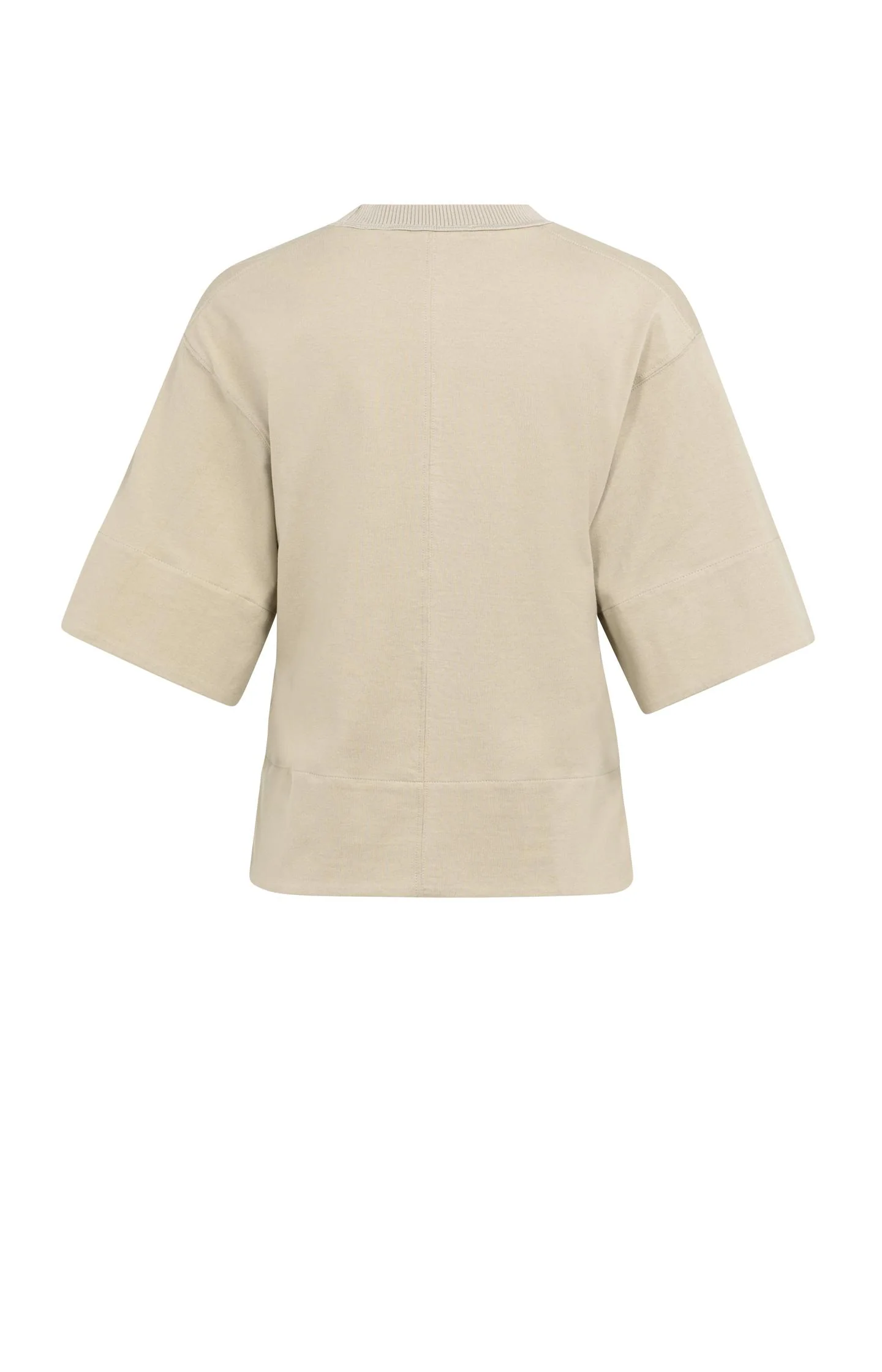 Jersey top with ribbed neckline and woven details - Image 8