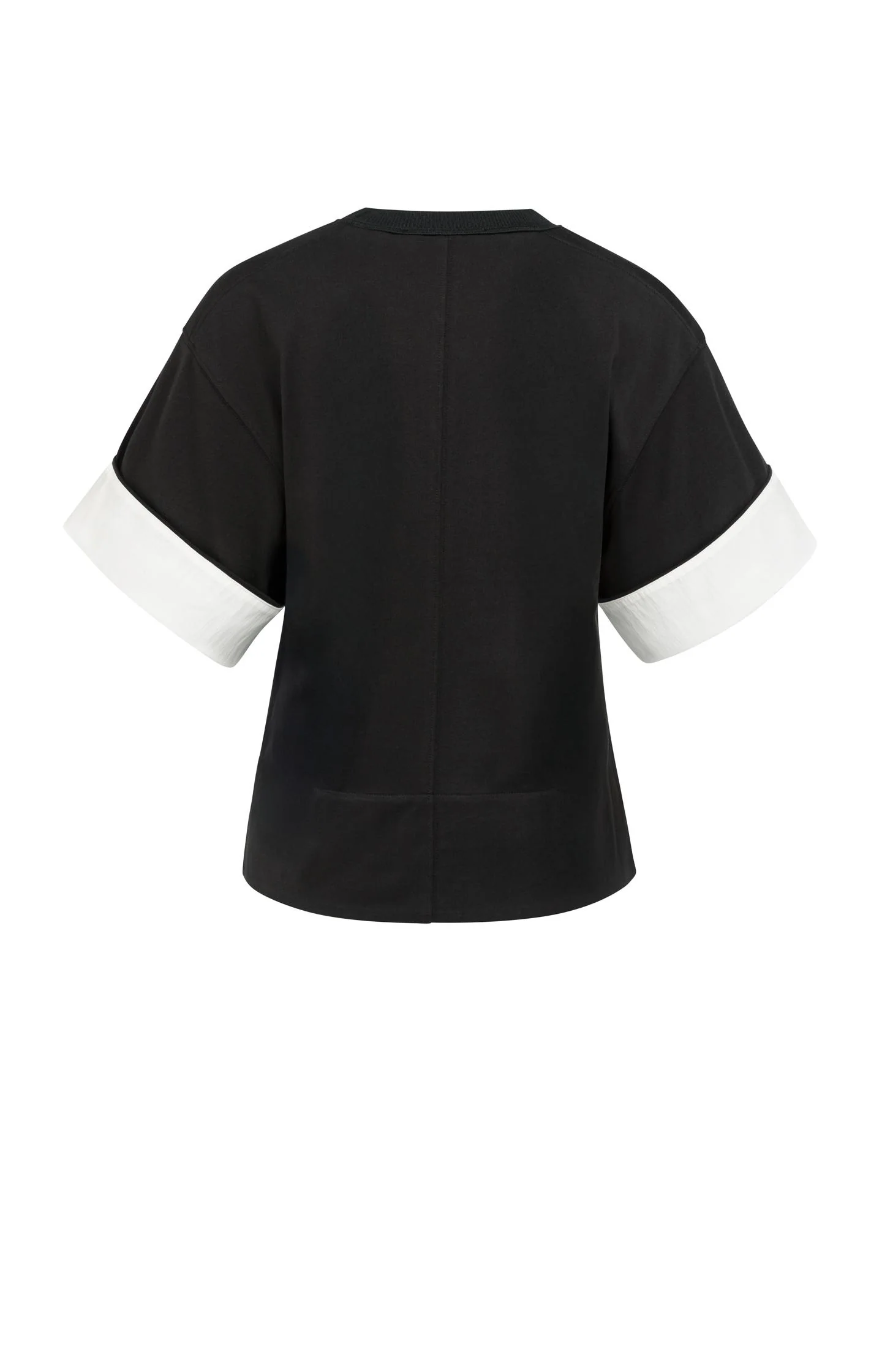 Jersey top with woven details and short sleeves - Image 11