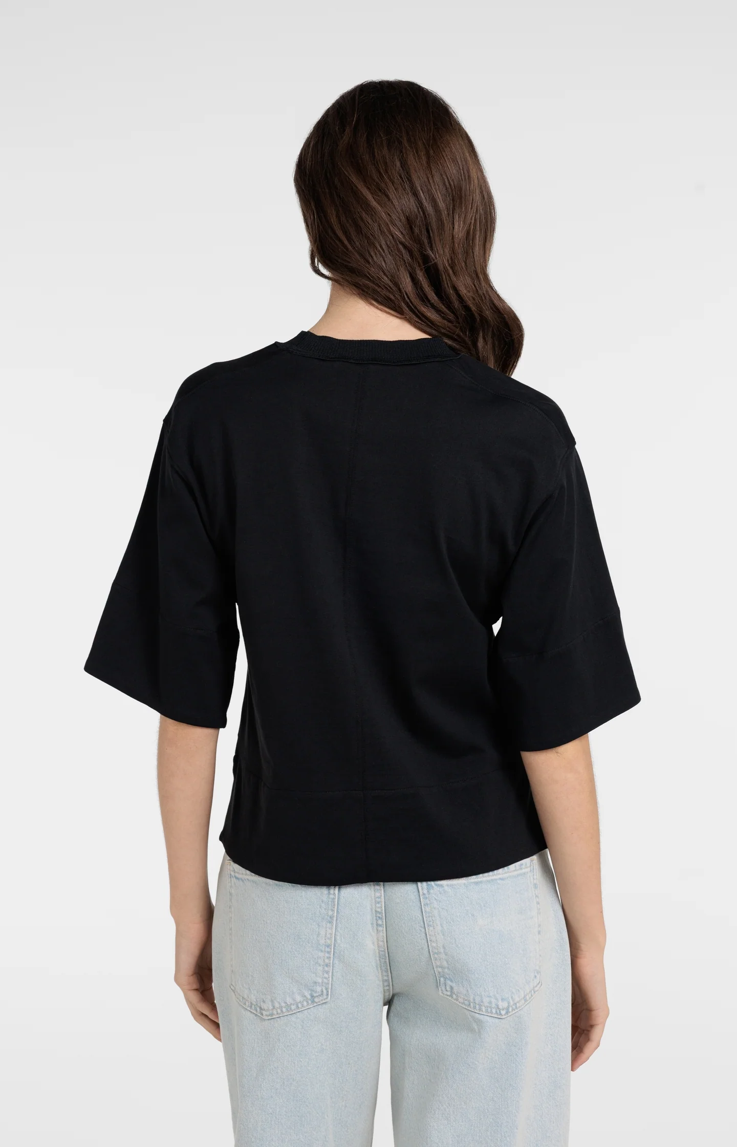 Jersey top with woven details and short sleeves - Image 5