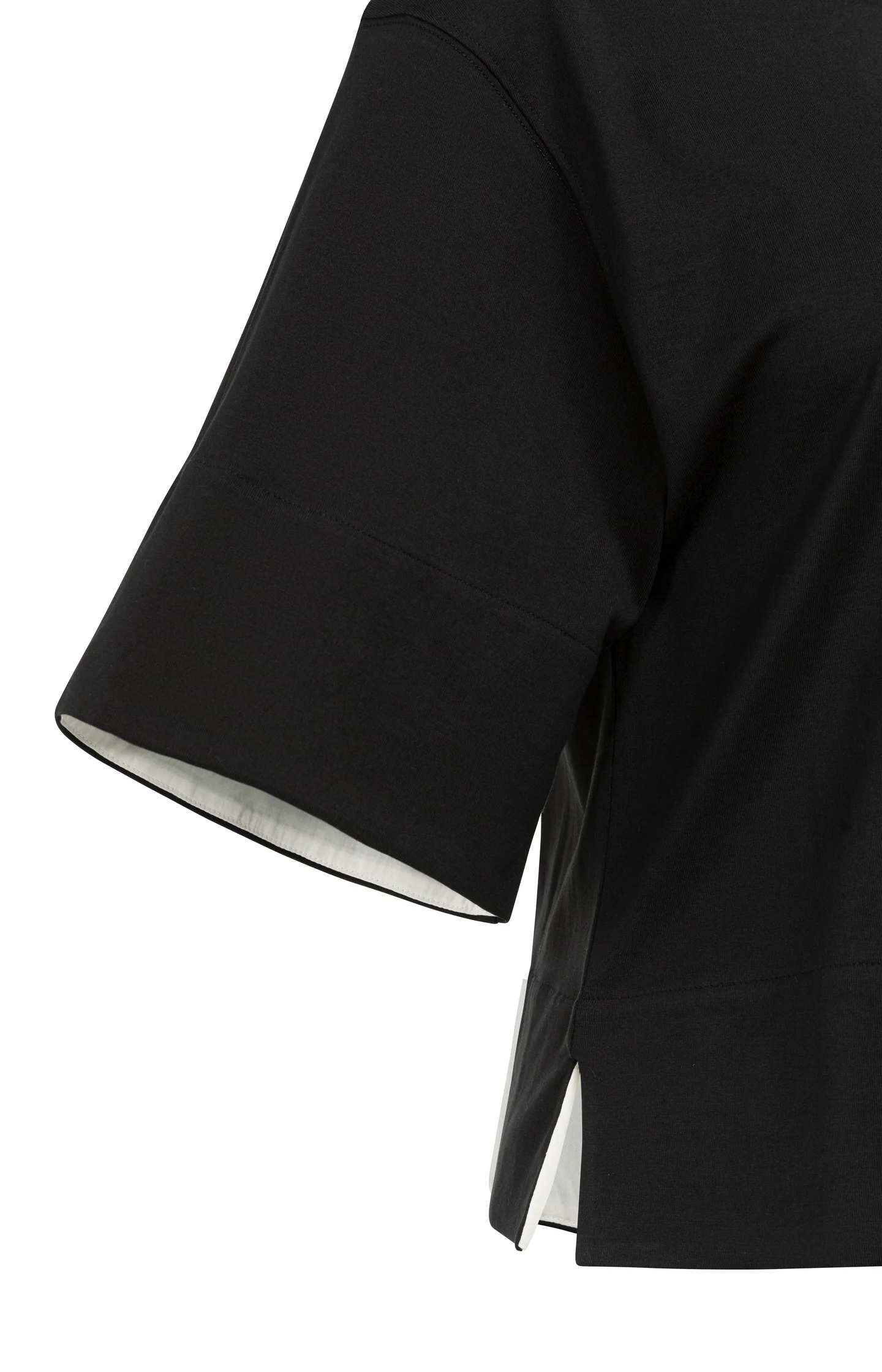 Jersey top with woven details and short sleeves - Image 9