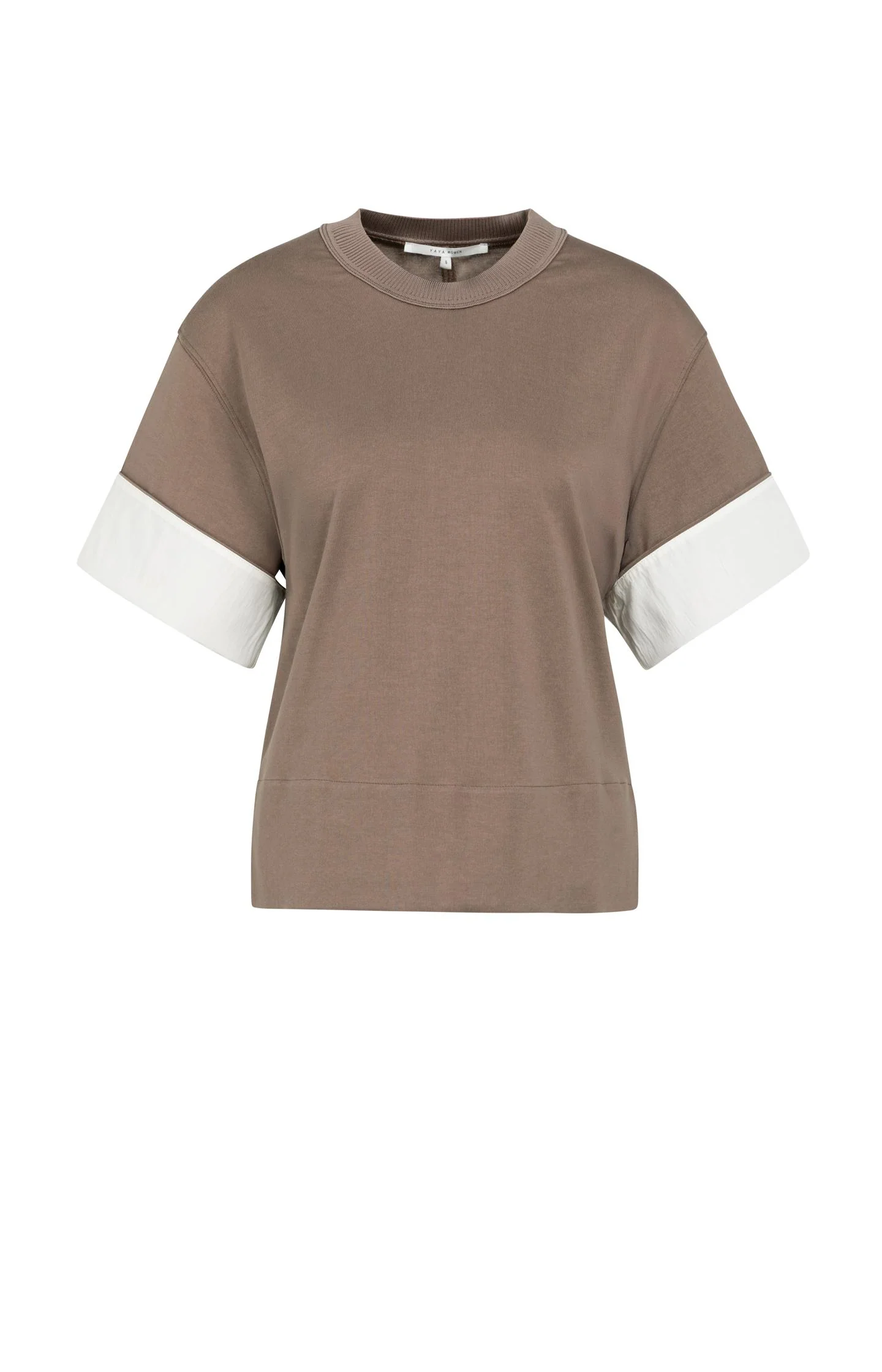 Jersey top with woven details and short sleeves - Image 11