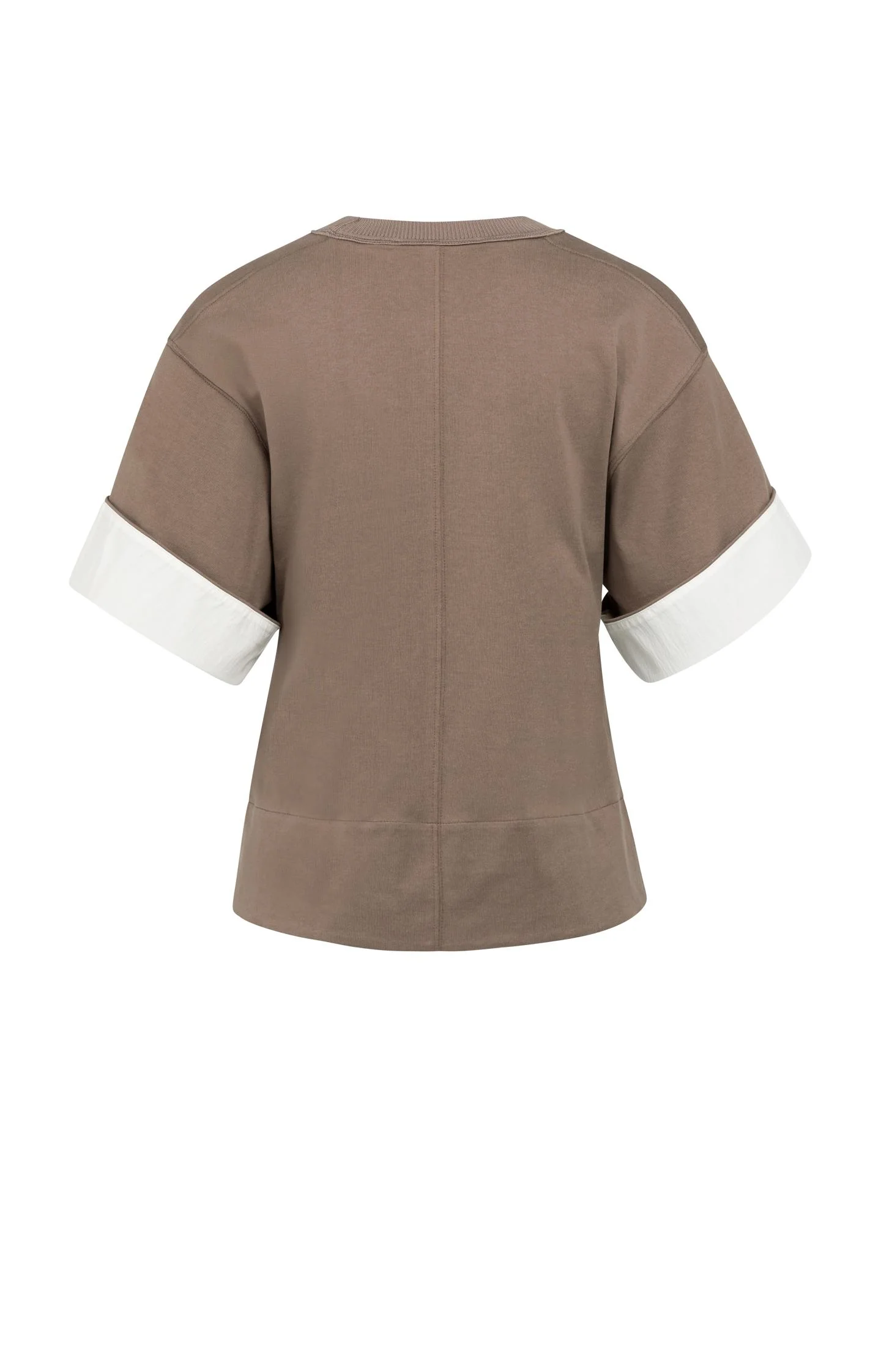 Jersey top with woven details and short sleeves - Image 12