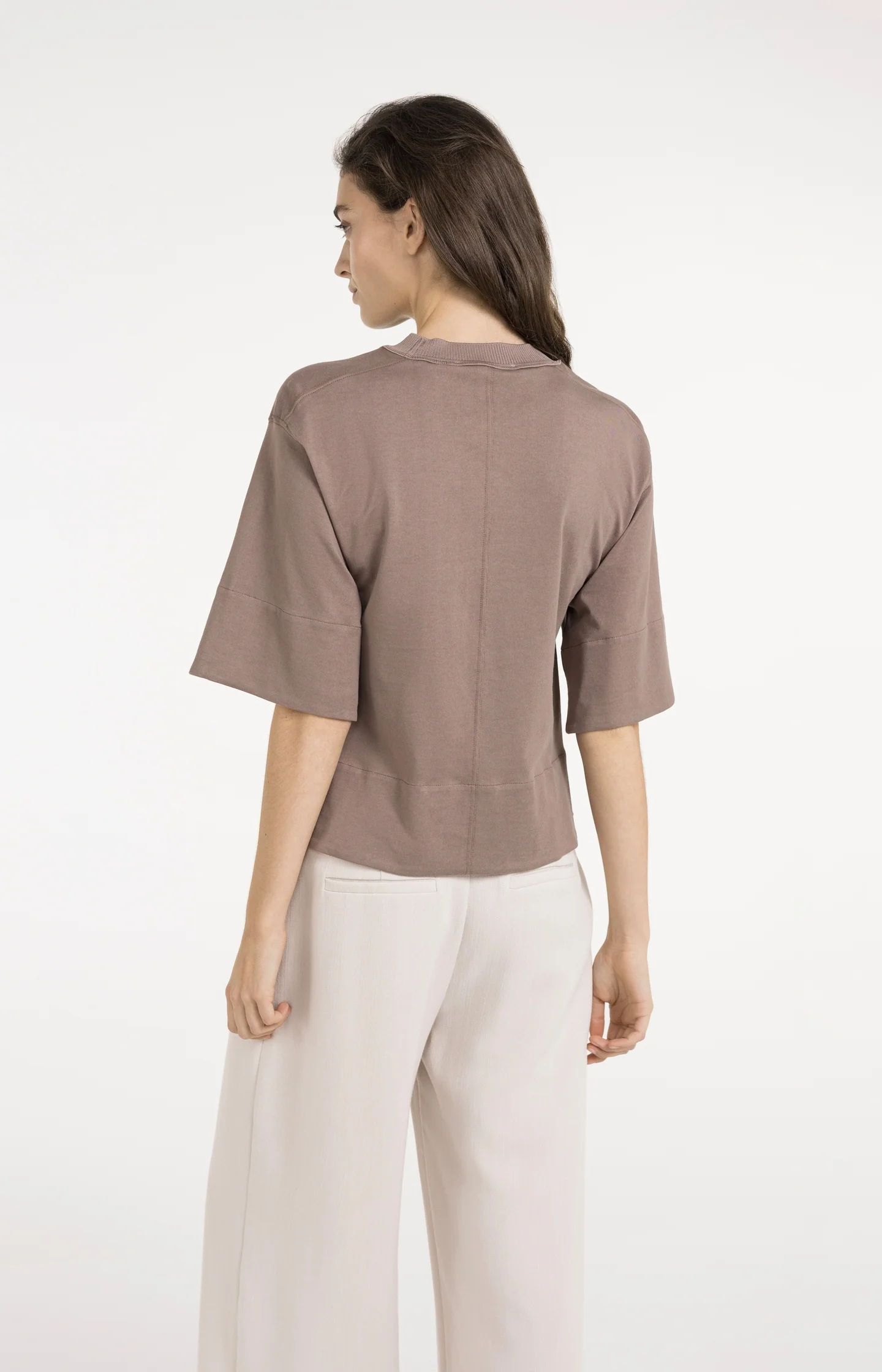 Jersey top with woven details and short sleeves - Image 5