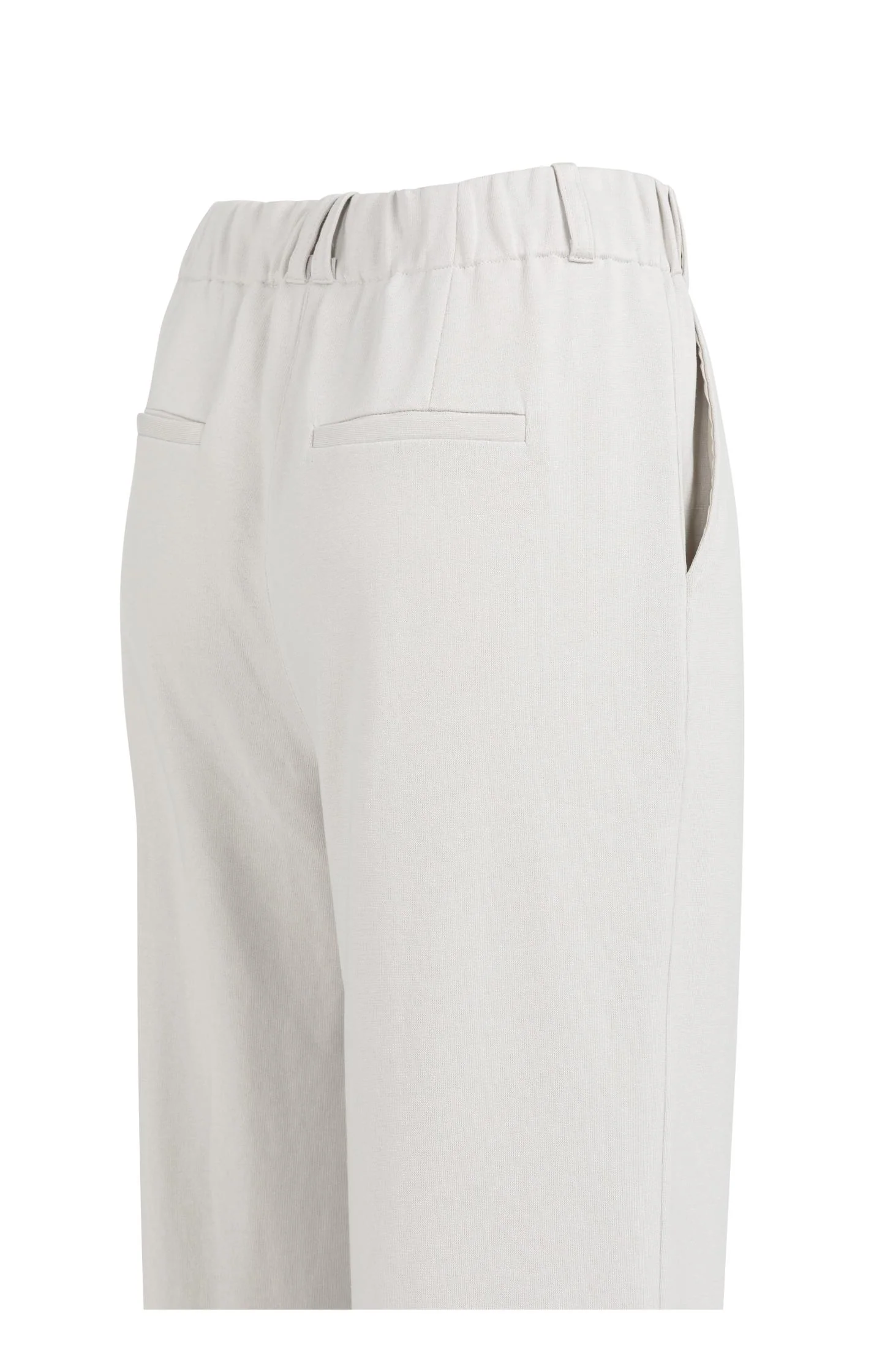 Jersey wide leg trousers with pleats and drawcord at waist - Grey - Image 3