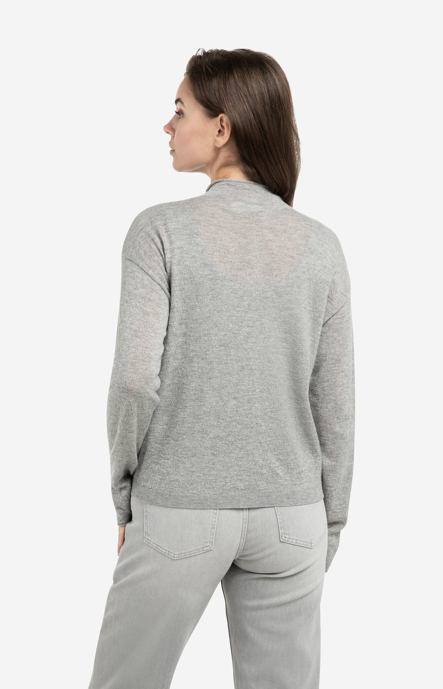 Knitted cardigan with high neck and zipper - Image 4