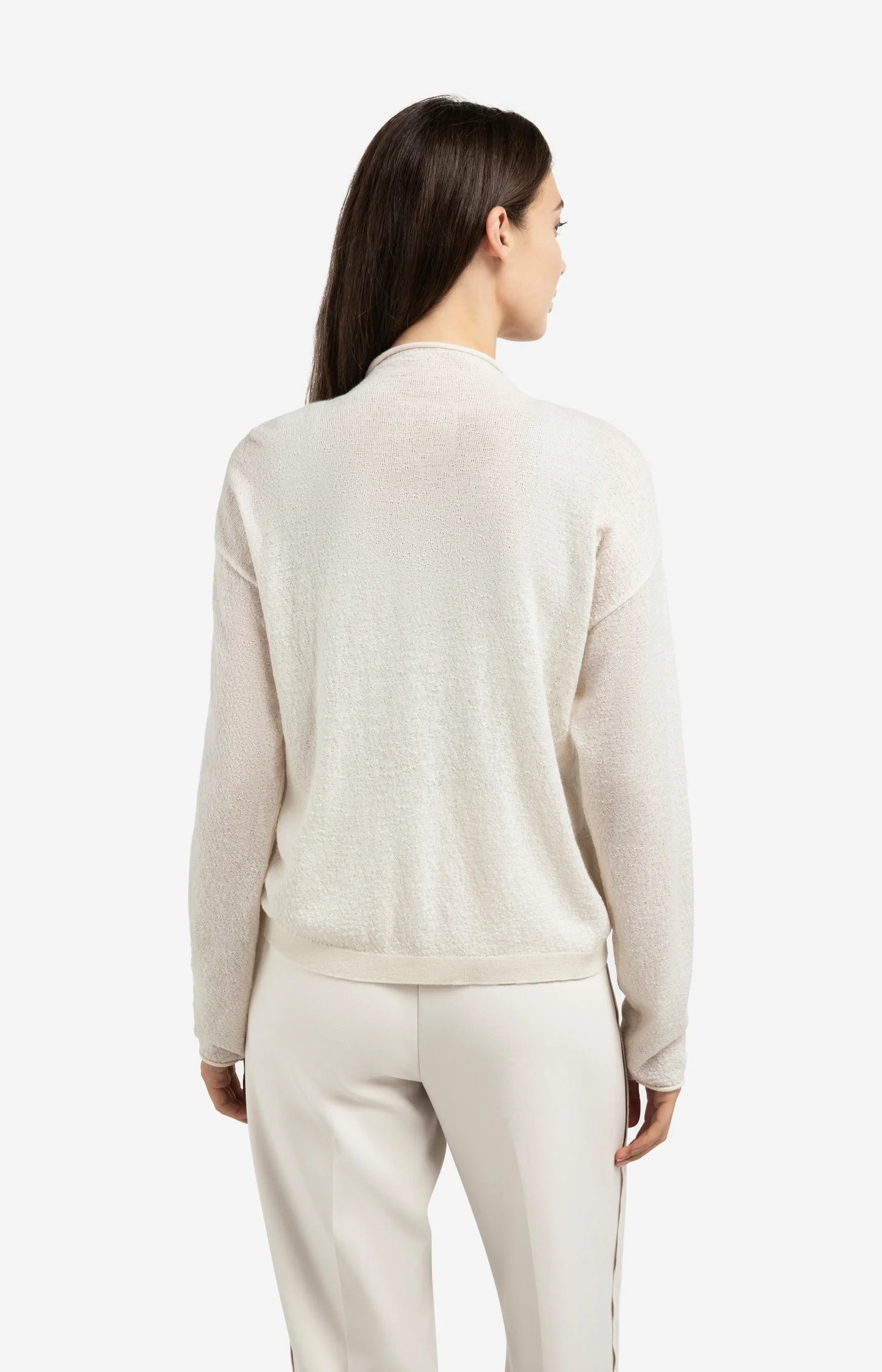 Knitted cardigan with high neck and zipper - Image 3