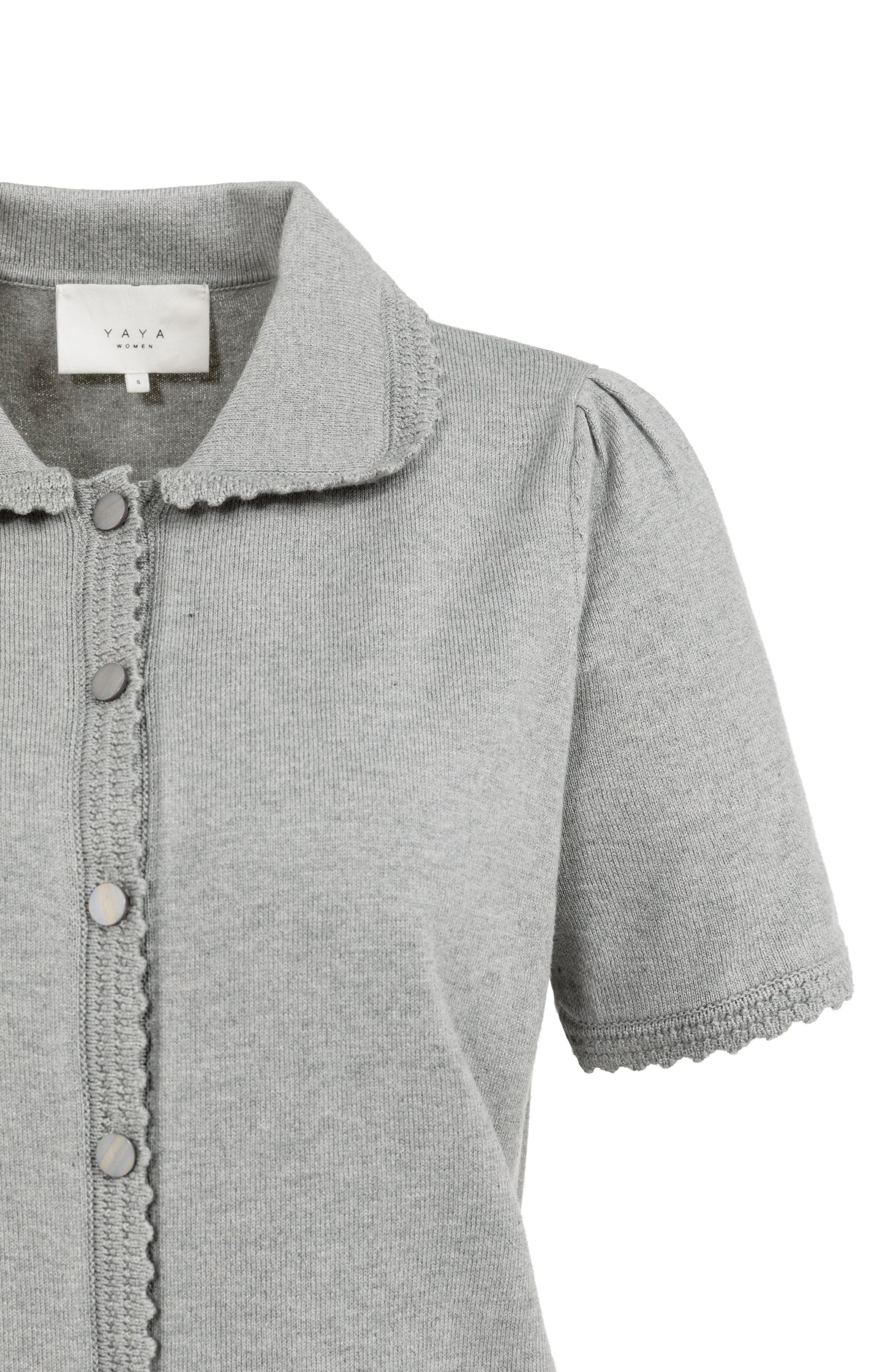 Knitted cardigan with short sleeves and buttons - Image 6