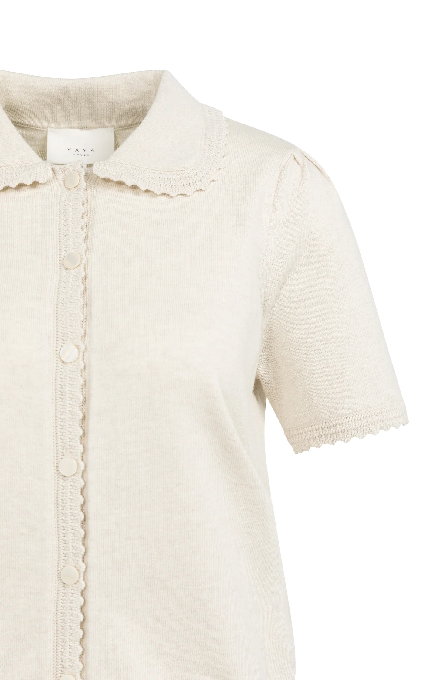 Knitted cardigan with short sleeves and buttons - Image 9