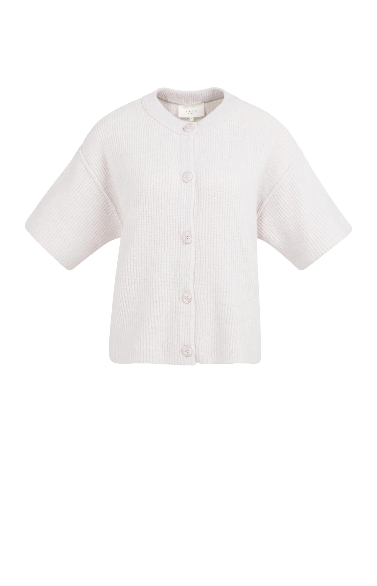 Knitted cardigan with wide short sleeves and buttons - Image 2